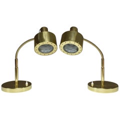 Italian Midcentury Brass Table Lamps in the Manner of Max Ingrand, 1960s