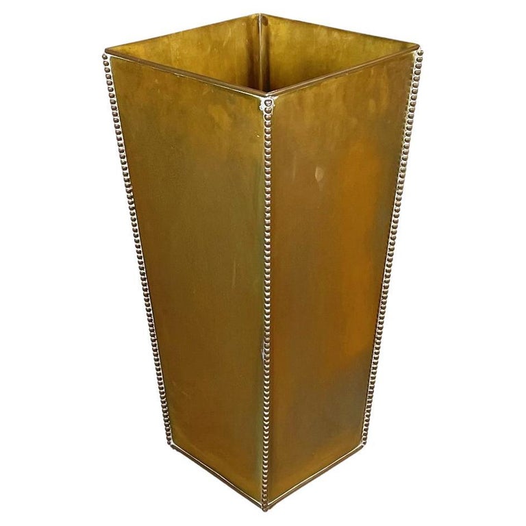 Italian Midcentury Brass Umbrella Stand with Spherical Decorations