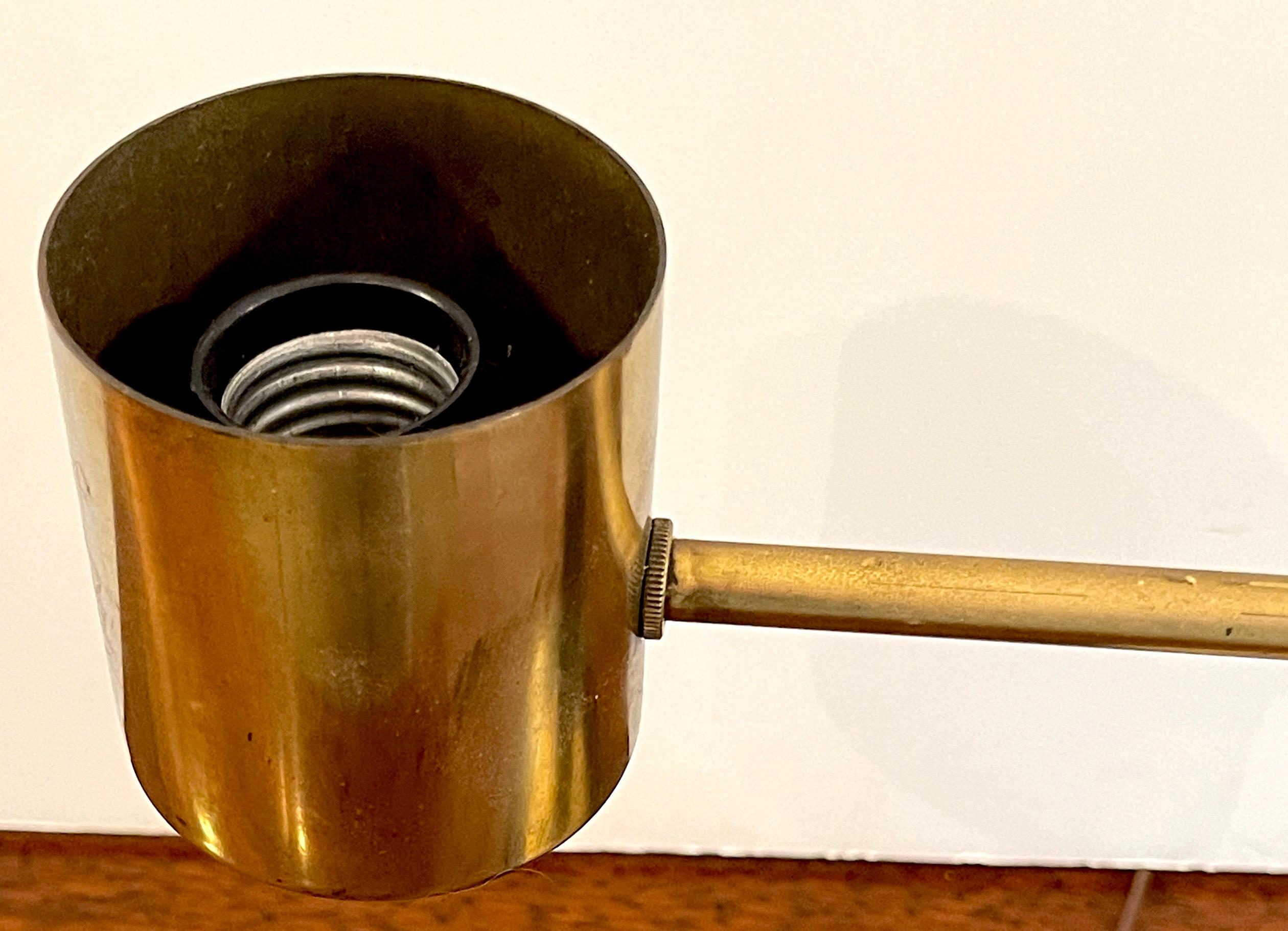Italian Mid Century Brass & Wood 'Atomic' Lamp For Sale 7