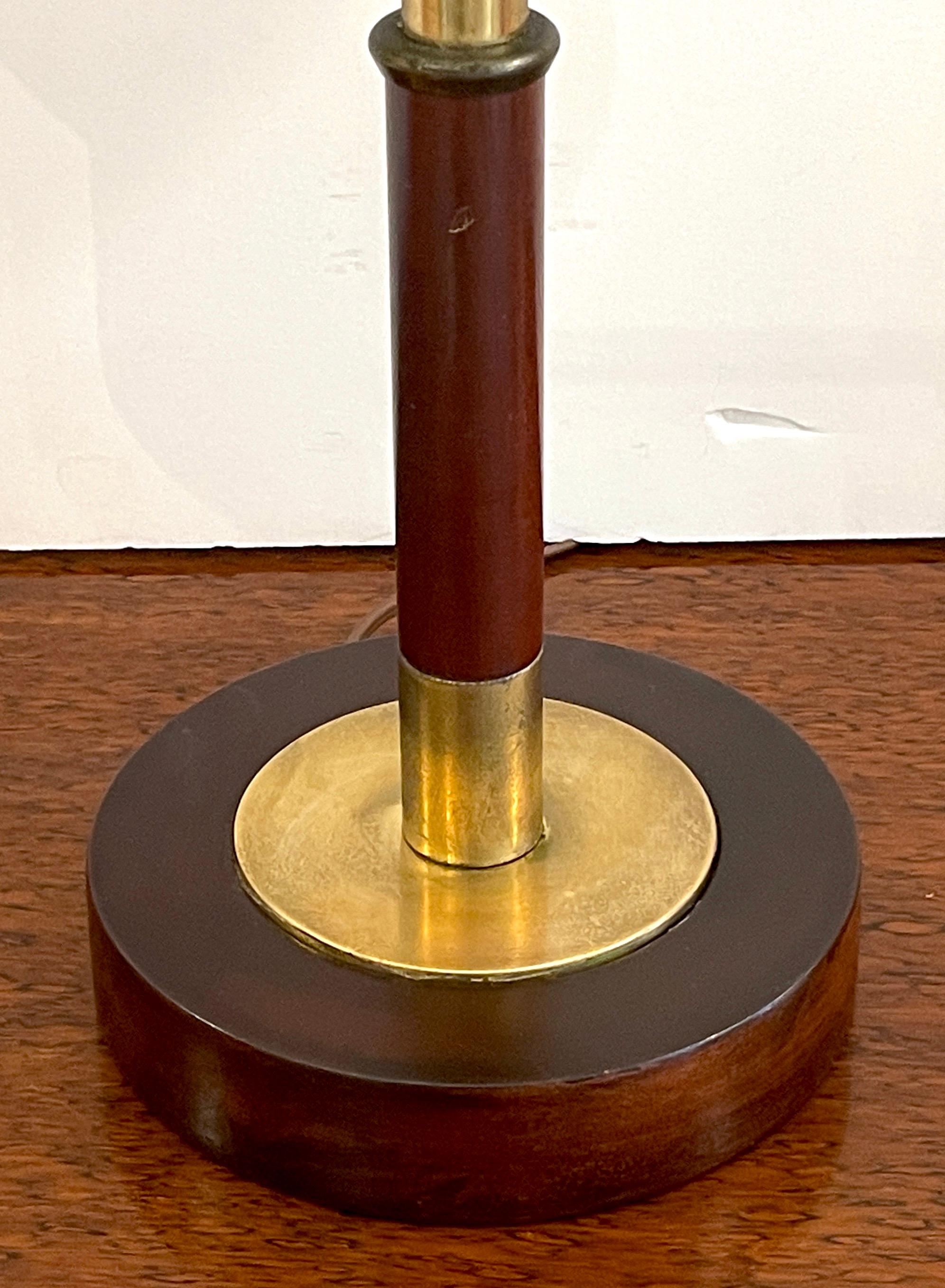 20ième siècle Lampe 'Atomic' italienne du milieu du siècle en laiton et Wood en vente