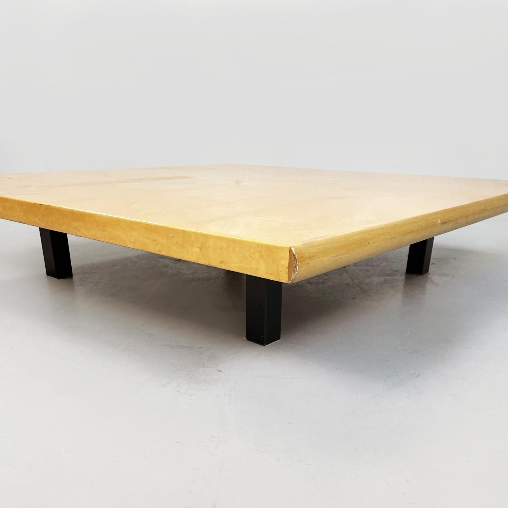 Italian Mid-Century Briar Wood and Metal Coffe Table by Saporiti Italia, 1980s In Good Condition In MIlano, IT