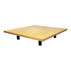 Italian Mid-Century Briar Wood and Metal Coffe Table by Saporiti Italia, 1980s