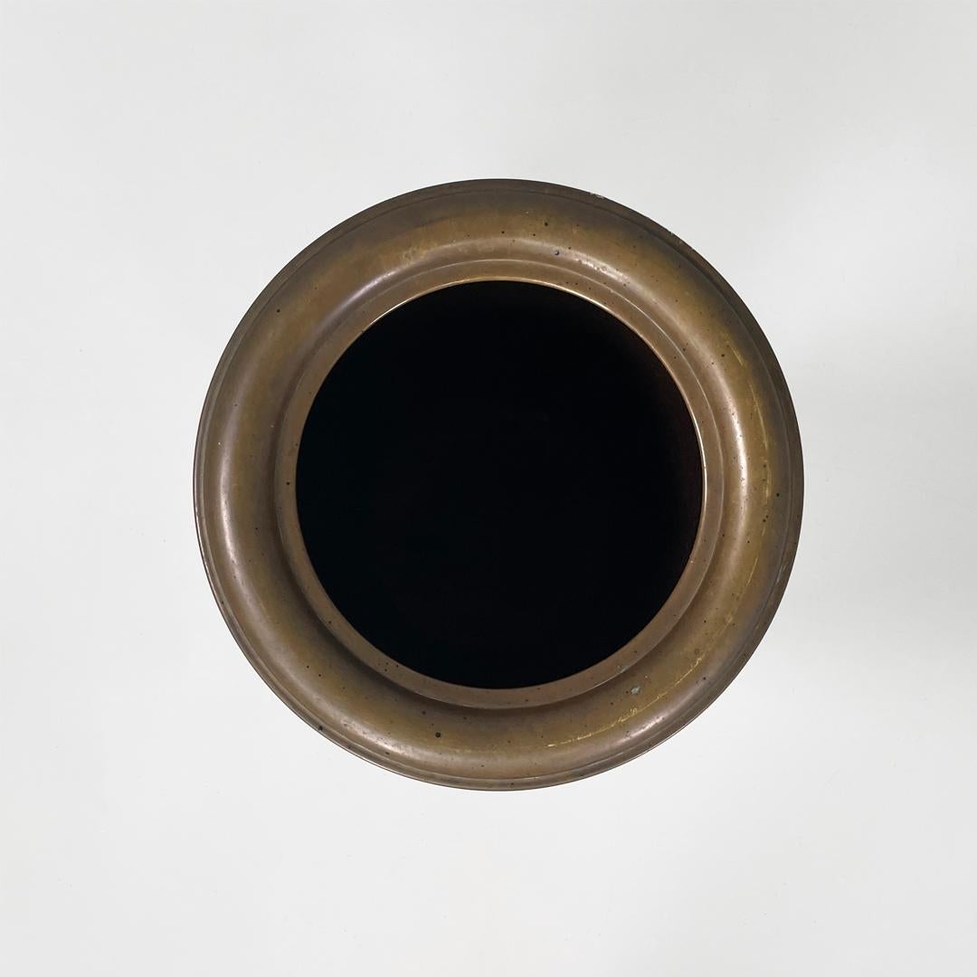 Portaombrelli italiano di metà secolo in bronzo e metallo marrone, anni '50 In condizioni discrete in vendita a MIlano, IT