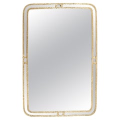 Italian Mid-Century Bronze Mirror by Angelo Brotto signed by hand 1950s