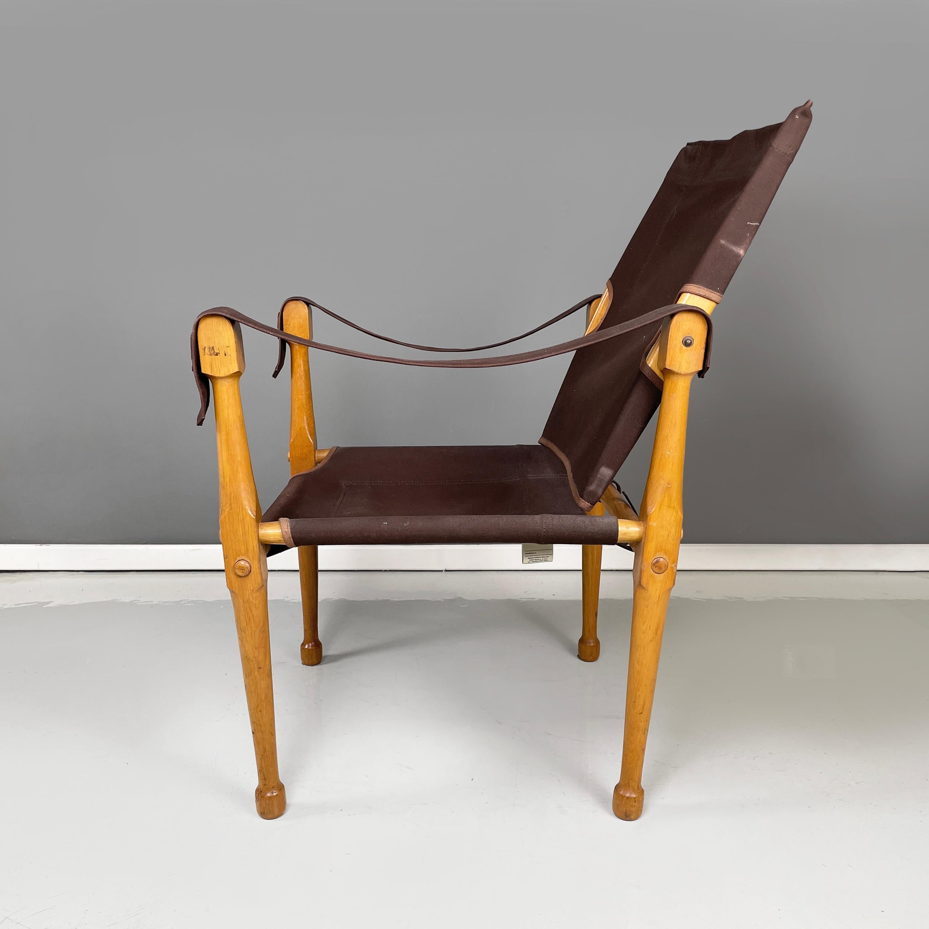 Mid-Century Modern Italian mid-century Brown Armchair 86 Morettina by B. Marstaller Zanotta, 1980s For Sale