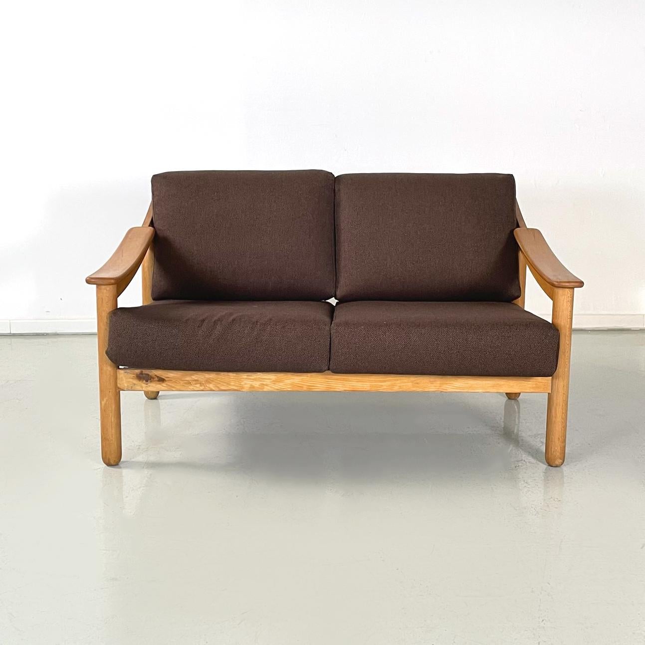 Mid-Century Modern Italian Midcentury Brown Armchairs Sofa Loden by Magistretti for Cassina 1960s