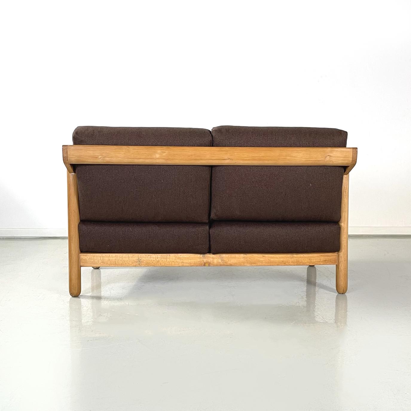 Mid-20th Century Italian Midcentury Brown Armchairs Sofa Loden by Magistretti for Cassina 1960s