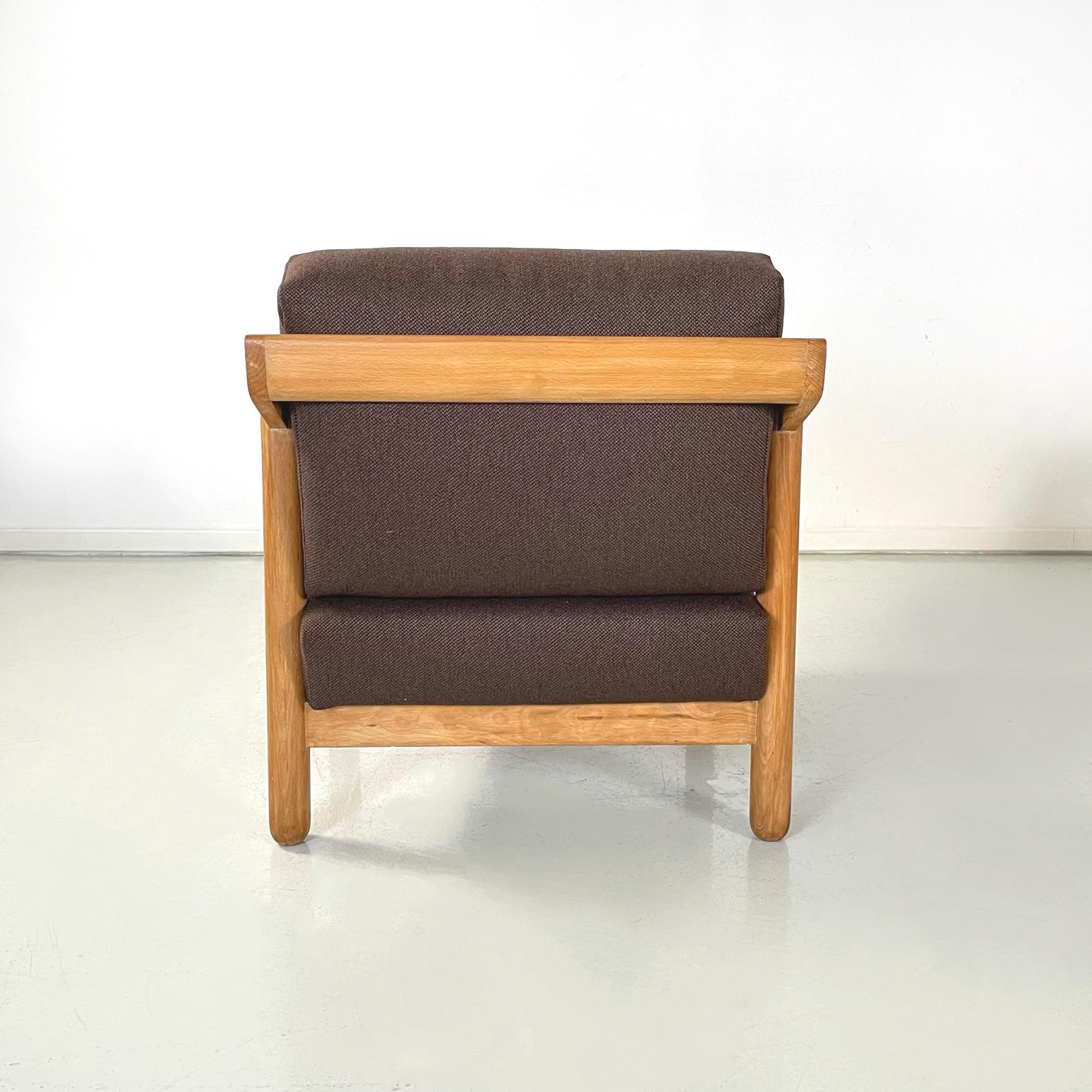 Italian Midcentury Brown Armchairs Sofa Loden by Magistretti for Cassina 1960s 3