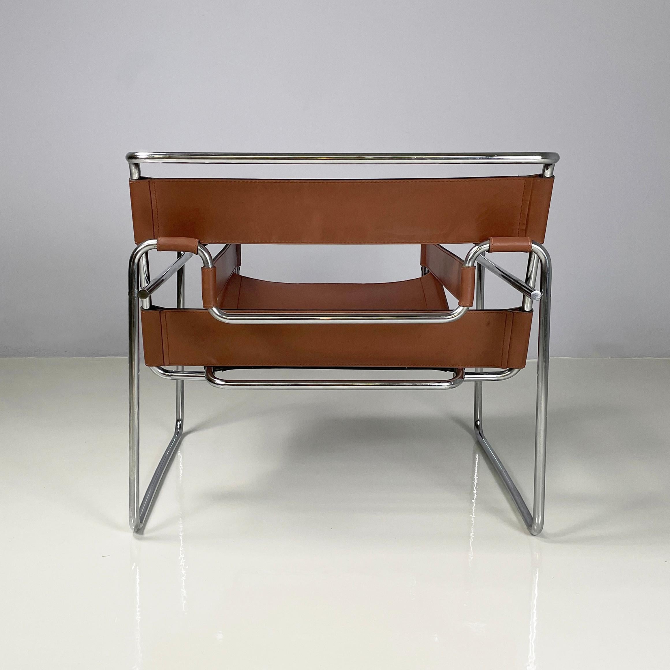 Mid-20th Century Italian mid-century Brown Armchairs Wassily by Marcel Breuer for Gavina, 1960s For Sale