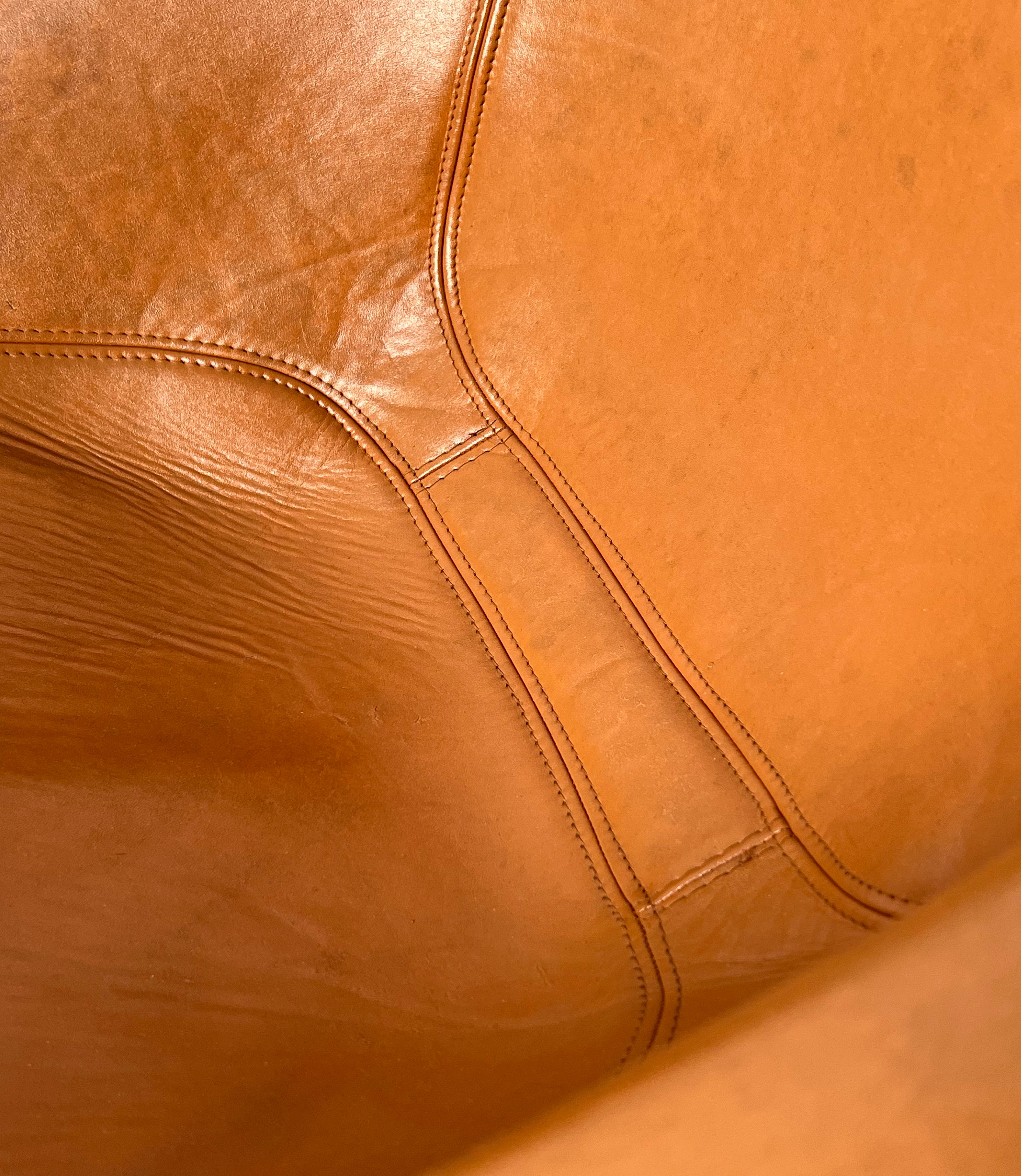 Italian Midcentury Brown Leather Armchair Plona, Anonima Castelli, 1970s 2