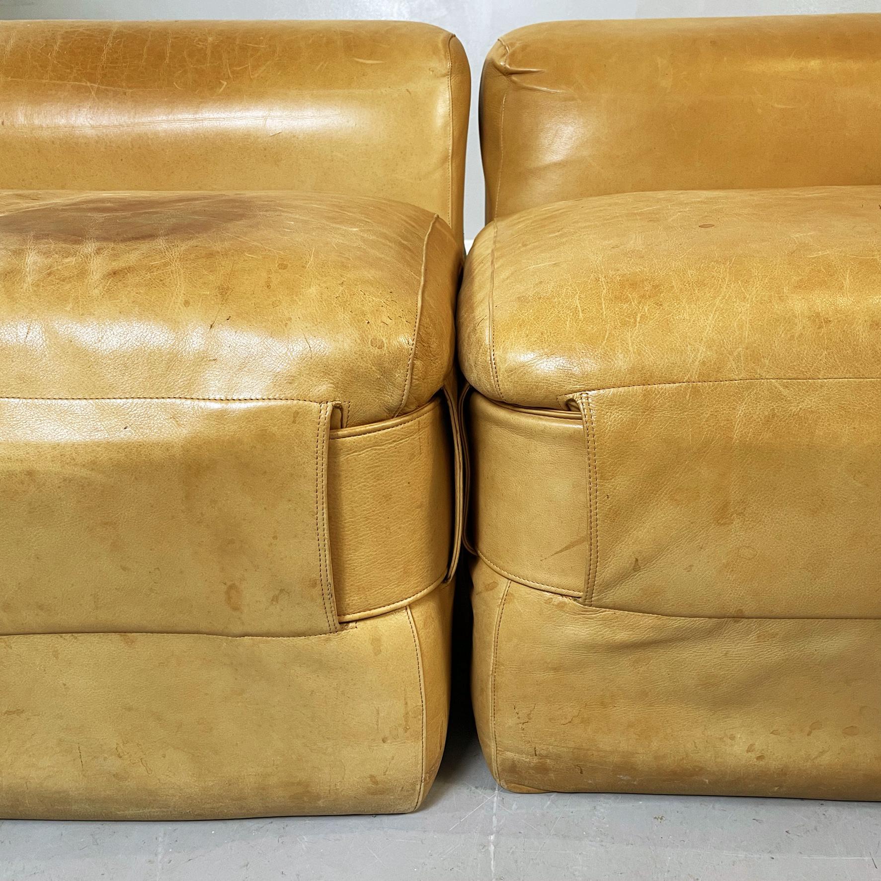 Italian Mid-Century Brown Leather Modular Sofa 932 by Bellini for Cassina, 1960s 2