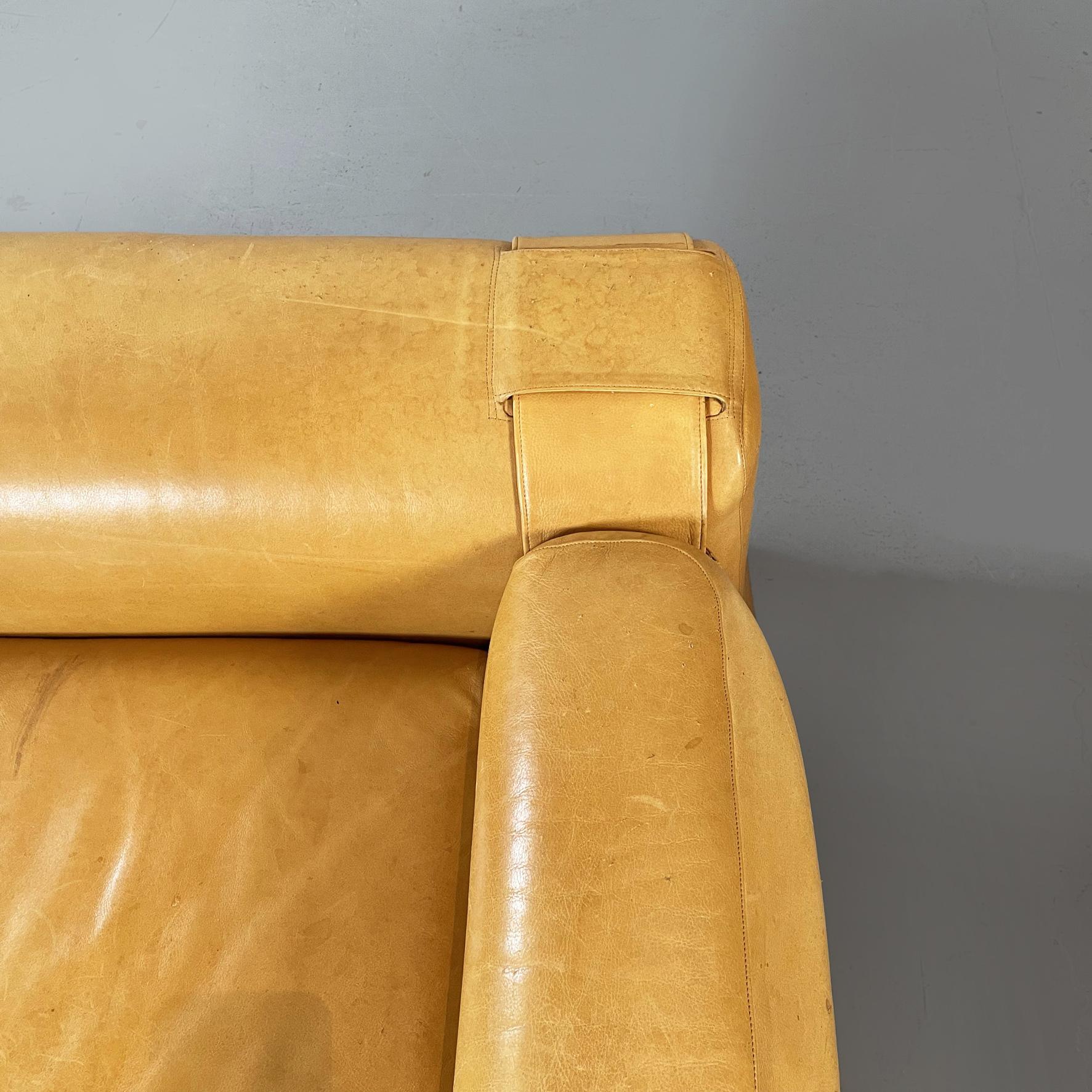 Italian Mid-Century Brown Leather Modular Sofa 932 by Bellini for Cassina, 1960s 7