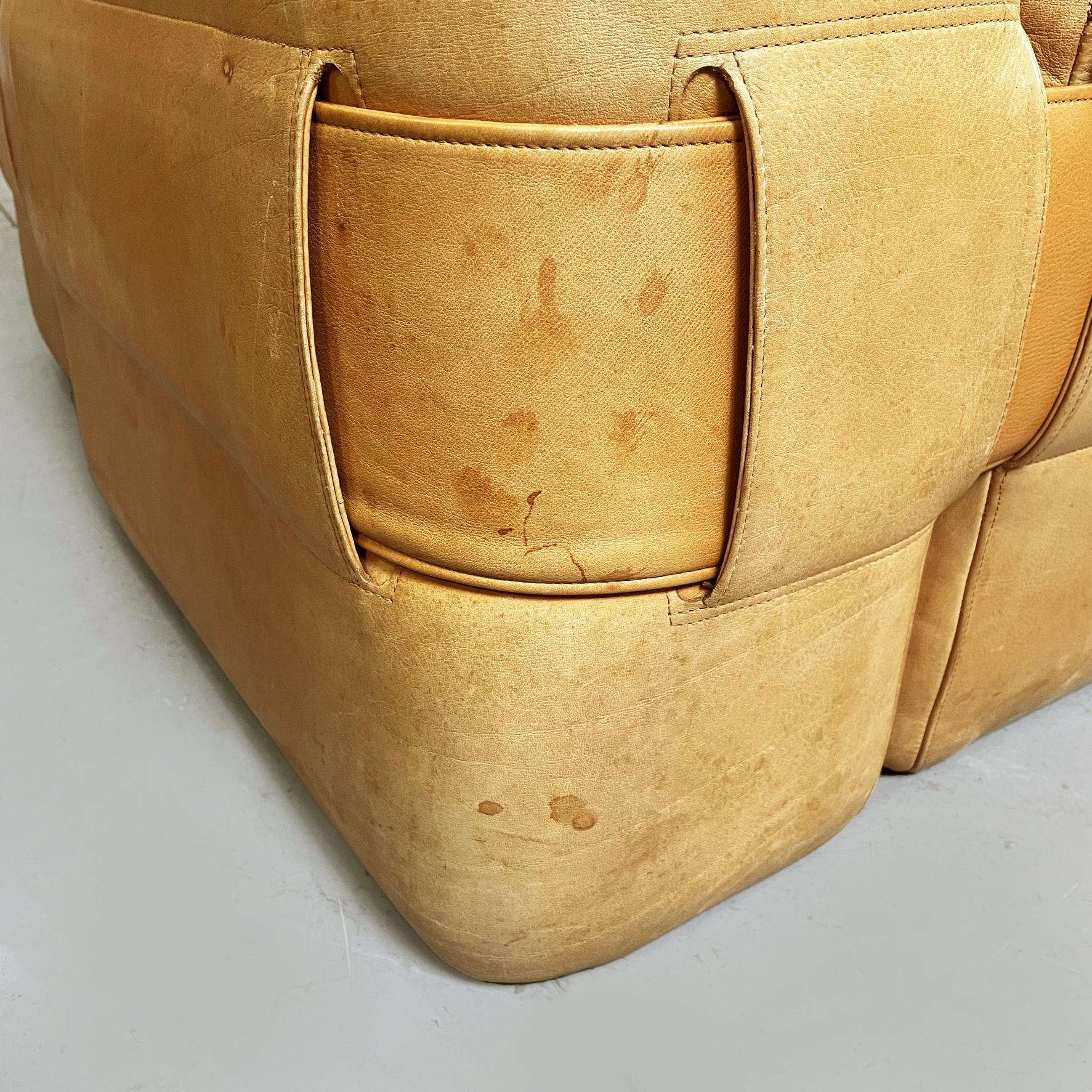 Italian Mid-Century Brown Leather Modular Sofa 932 by Bellini for Cassina, 1960s 8