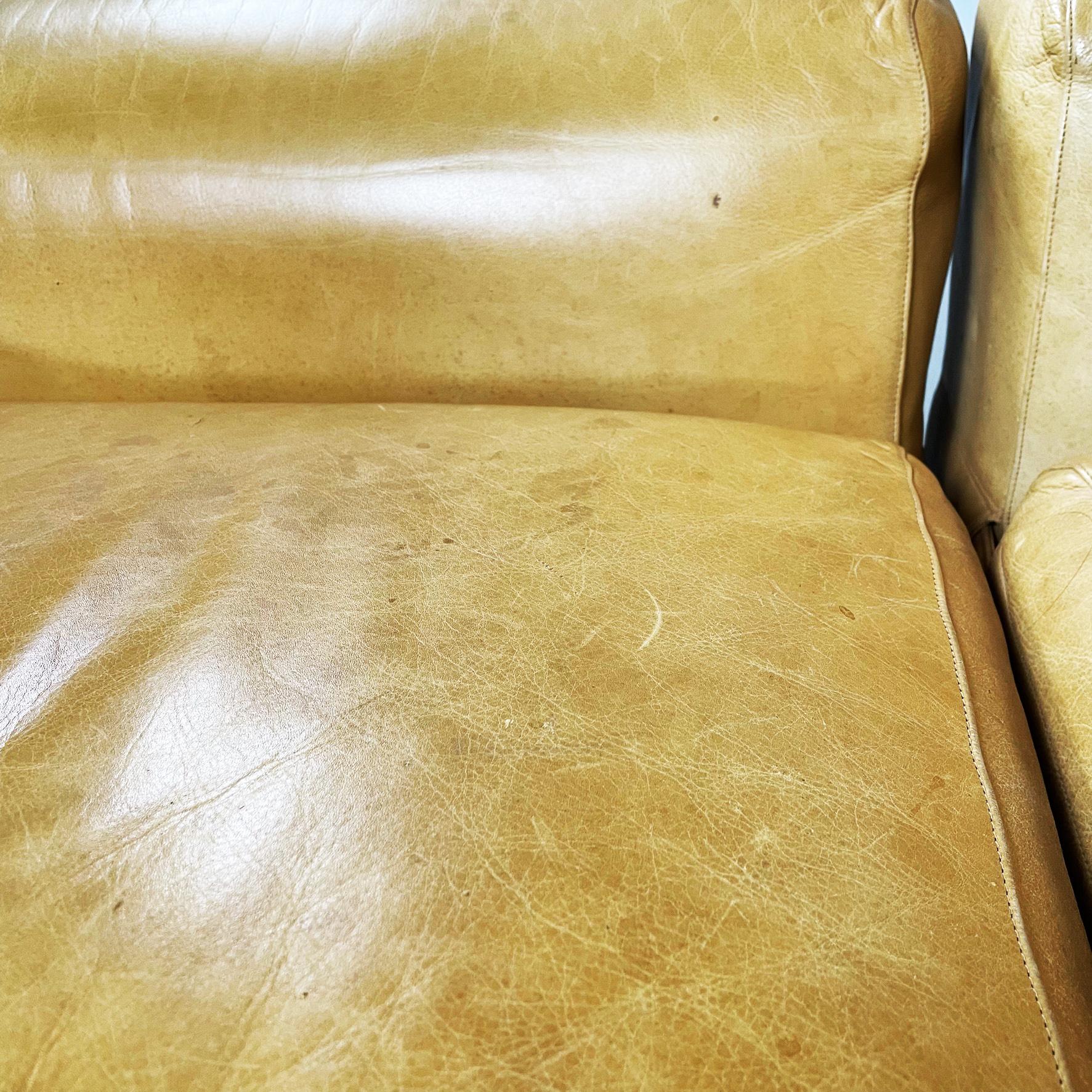 Italian Mid-Century Brown Leather Modular Sofa 932 by Bellini for Cassina, 1960s In Good Condition In MIlano, IT