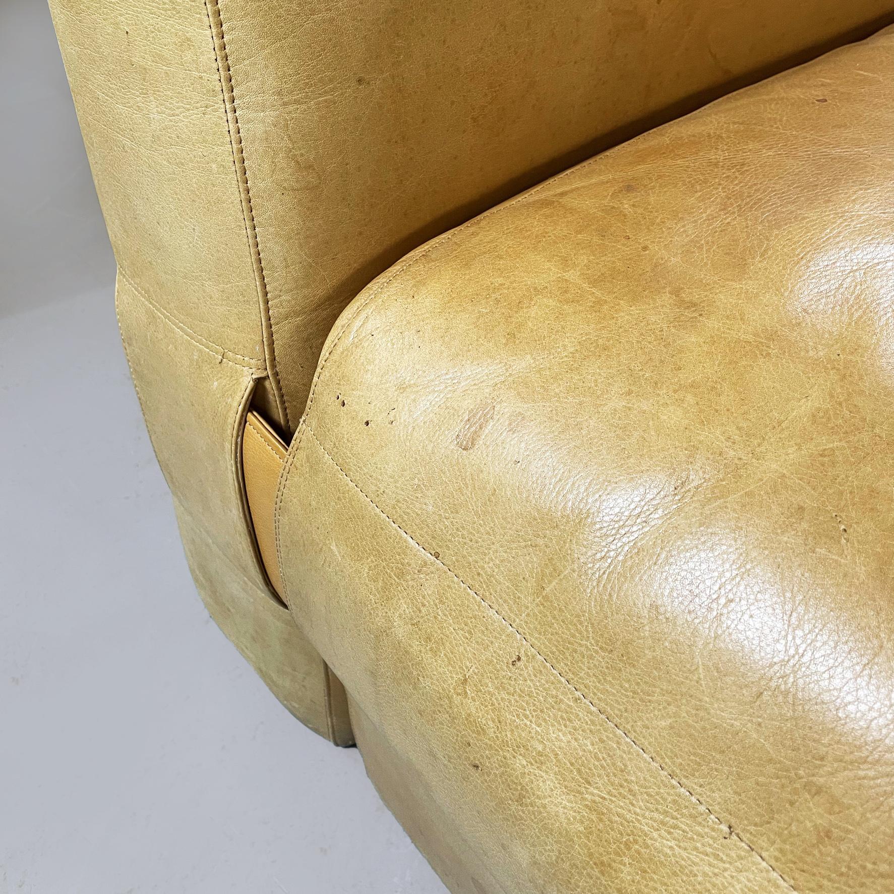 Mid-20th Century Italian Mid-Century Brown Leather Modular Sofa 932 by Bellini for Cassina, 1960s