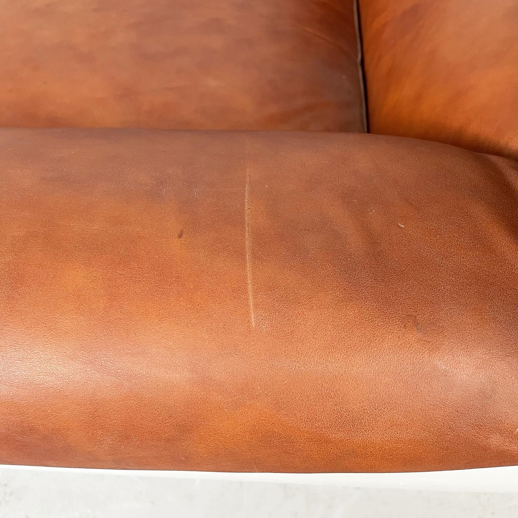 Italian Mid-Century Brown Leather Armchairs Flou by Betti Habitat Ids, 1970s For Sale 4