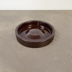 Italian Mid-Century Brown Porcelain Stoneware Ashtray Mangiarotti Danese, 1970s