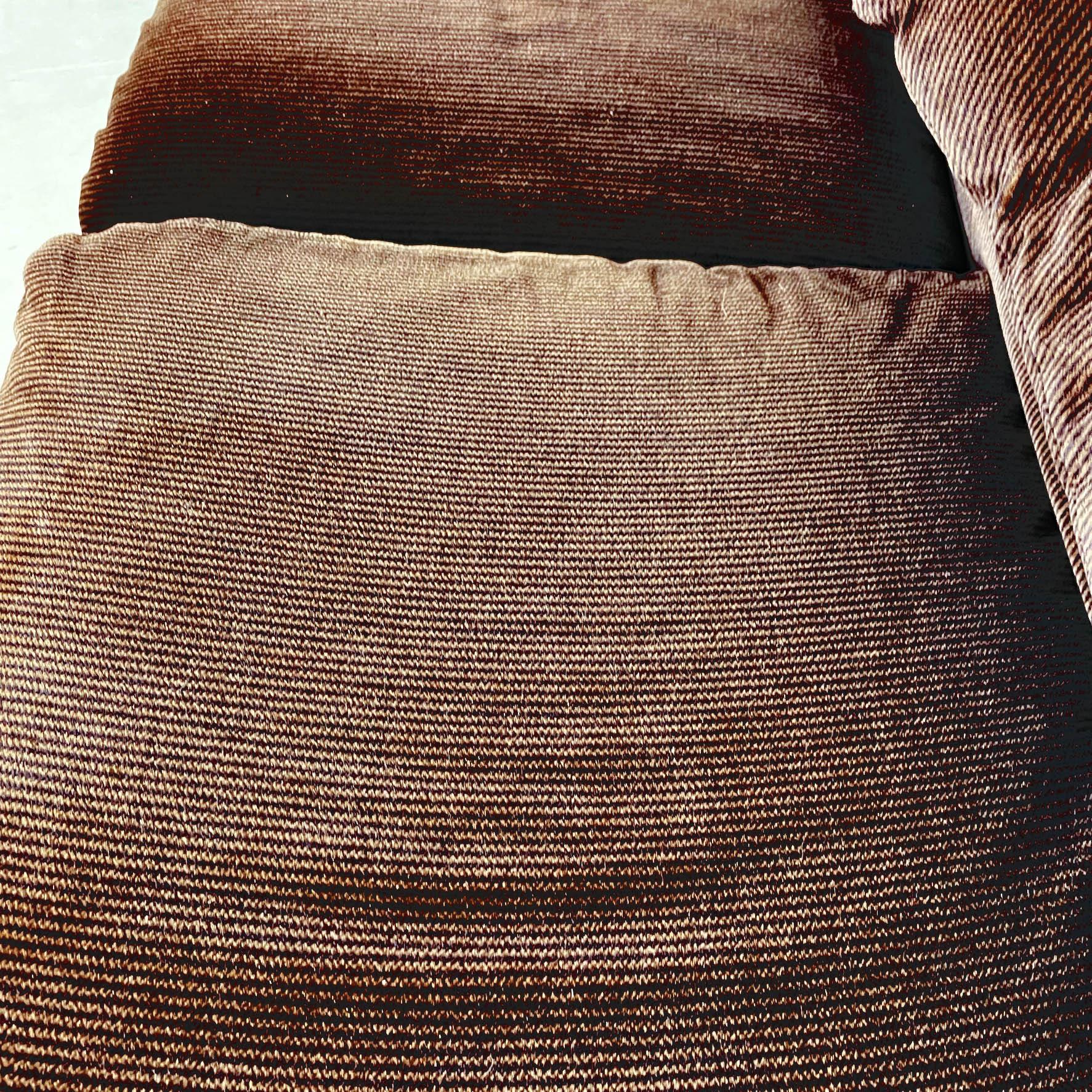 Italian Mid-Century Brown Velvet Maralunga Sofa by Magistretti Cassina, 1970s 1