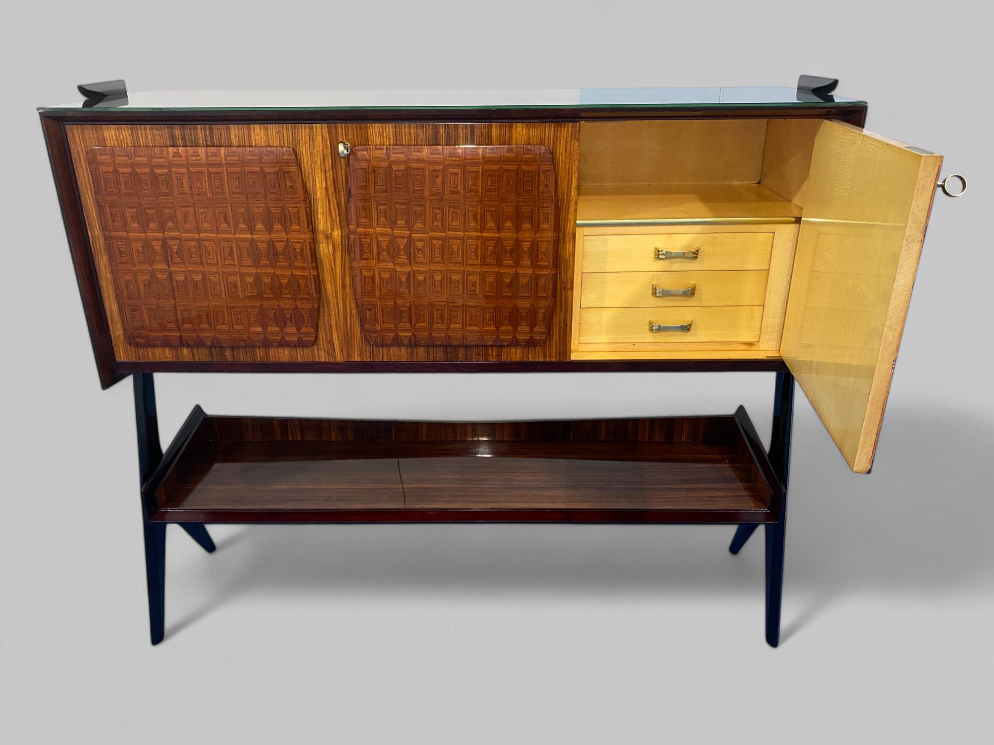 Italian Mid Century Cabinet Bar , Sideboard designed by Vittorio Dassi, 1955 For Sale 7