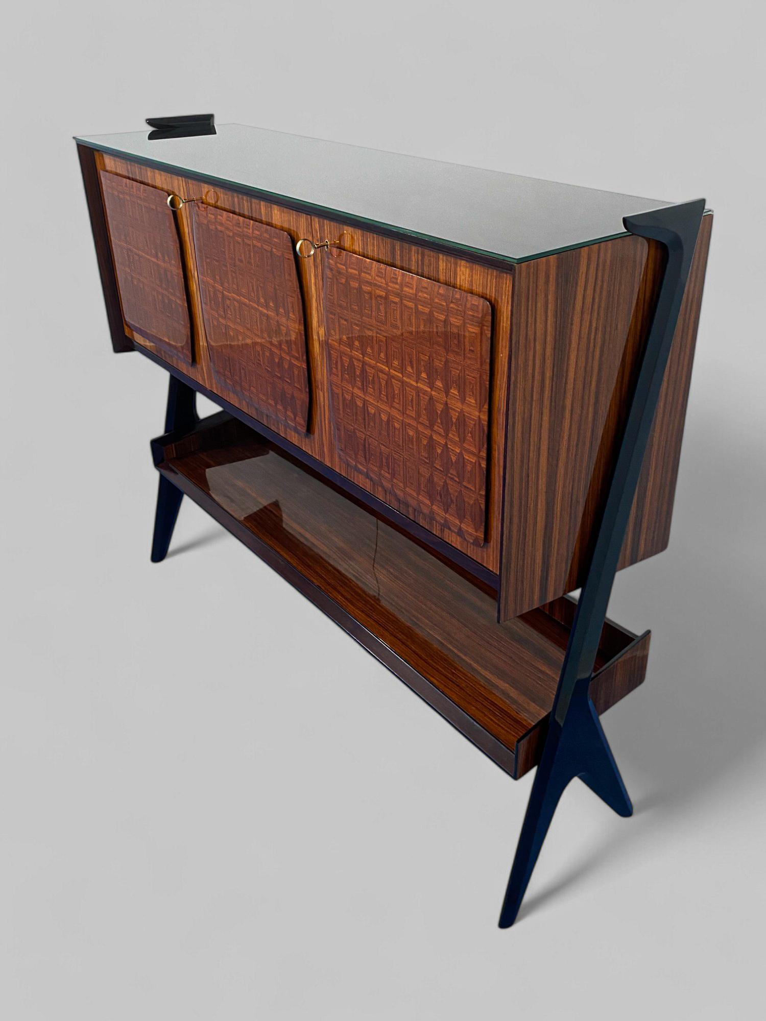 Mid-Century Modern Italian Mid Century Cabinet Bar , Sideboard designed by Vittorio Dassi, 1955 For Sale