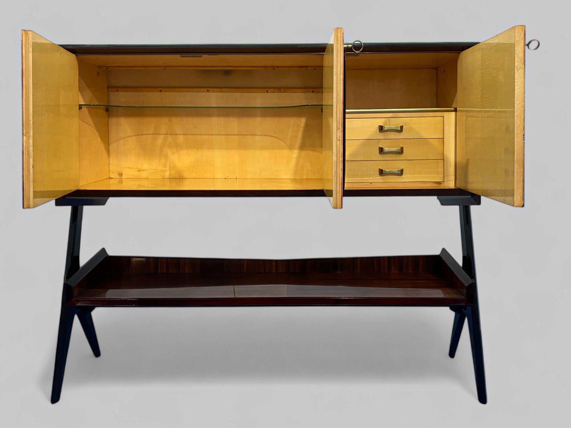 Italian Mid Century Cabinet Bar , Sideboard designed by Vittorio Dassi, 1955 For Sale 13