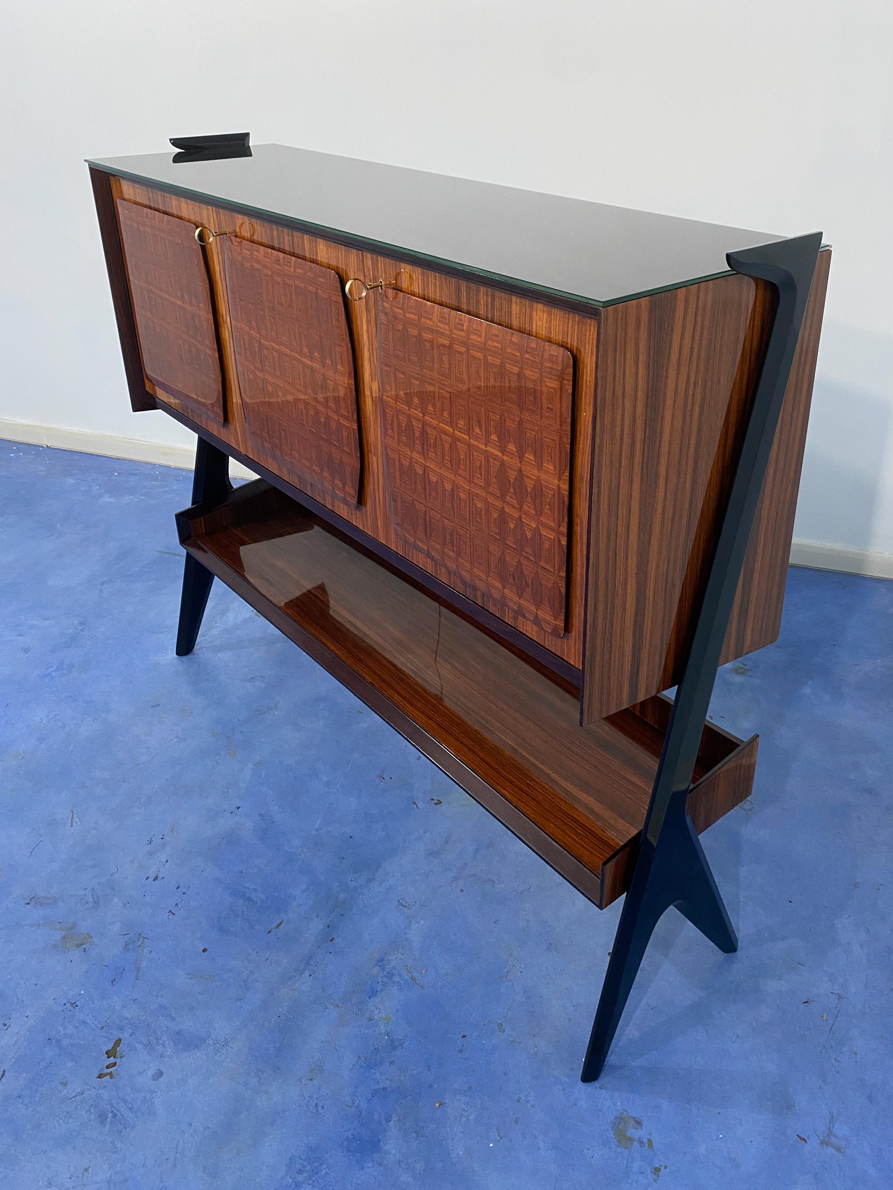 Mid-20th Century Italian Mid Century Cabinet Bar , Sideboard designed by Vittorio Dassi, 1955 For Sale