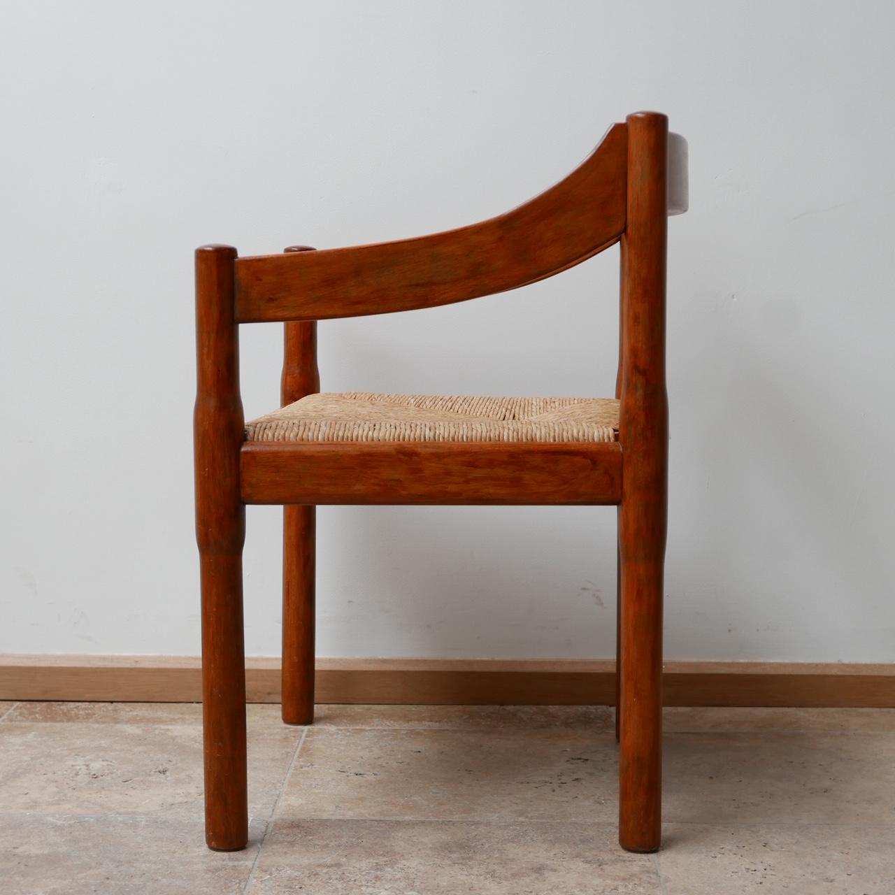 Italian Mid-Century Carimate Rush Armchair by Vico Magisretti 4