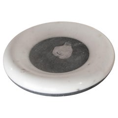 Retro Italian mid century Carrara marble bowl 70s
