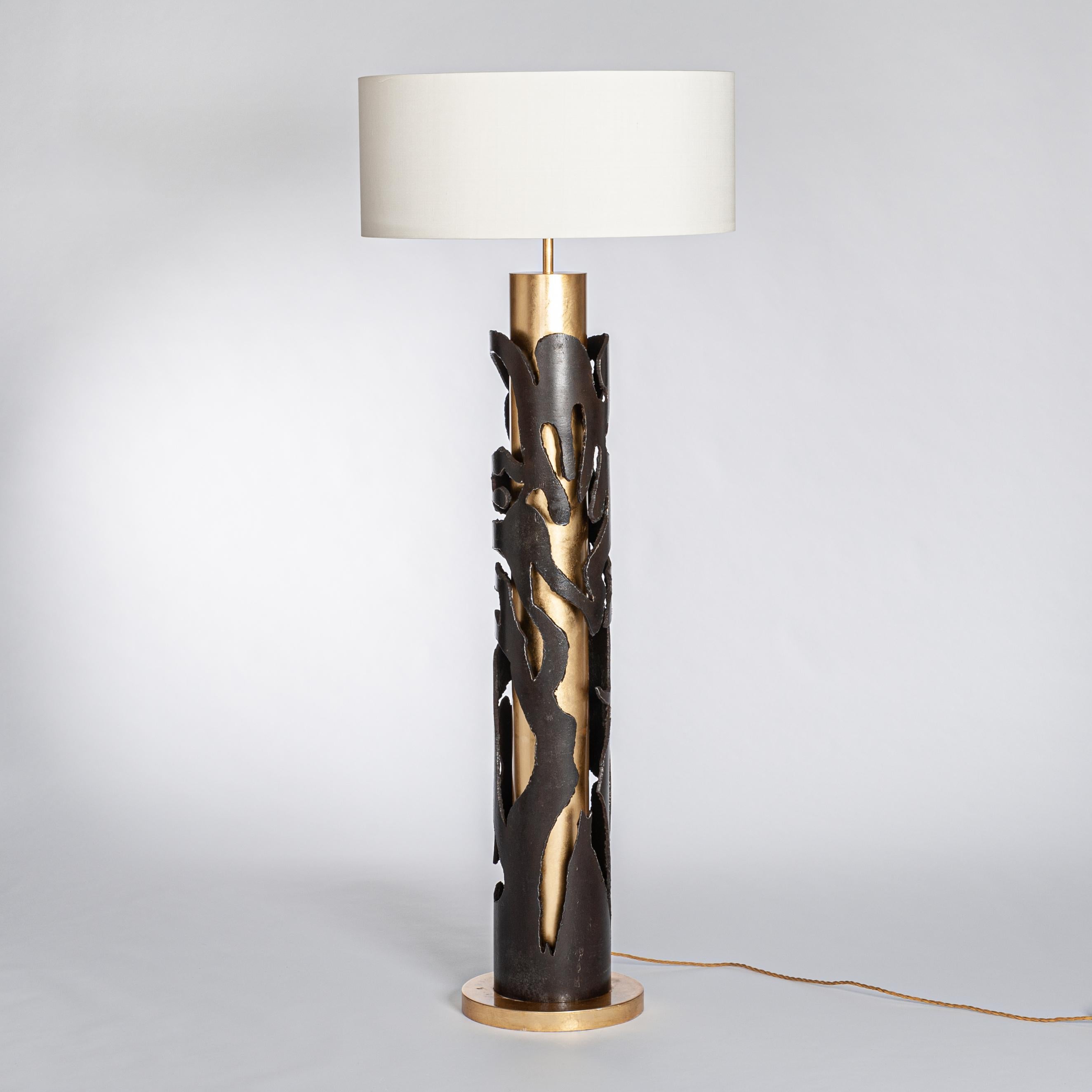 Lampadaire italien en fonte du milieu du siècle en brun-or par Banci Firenze, années 1980 en vente 8