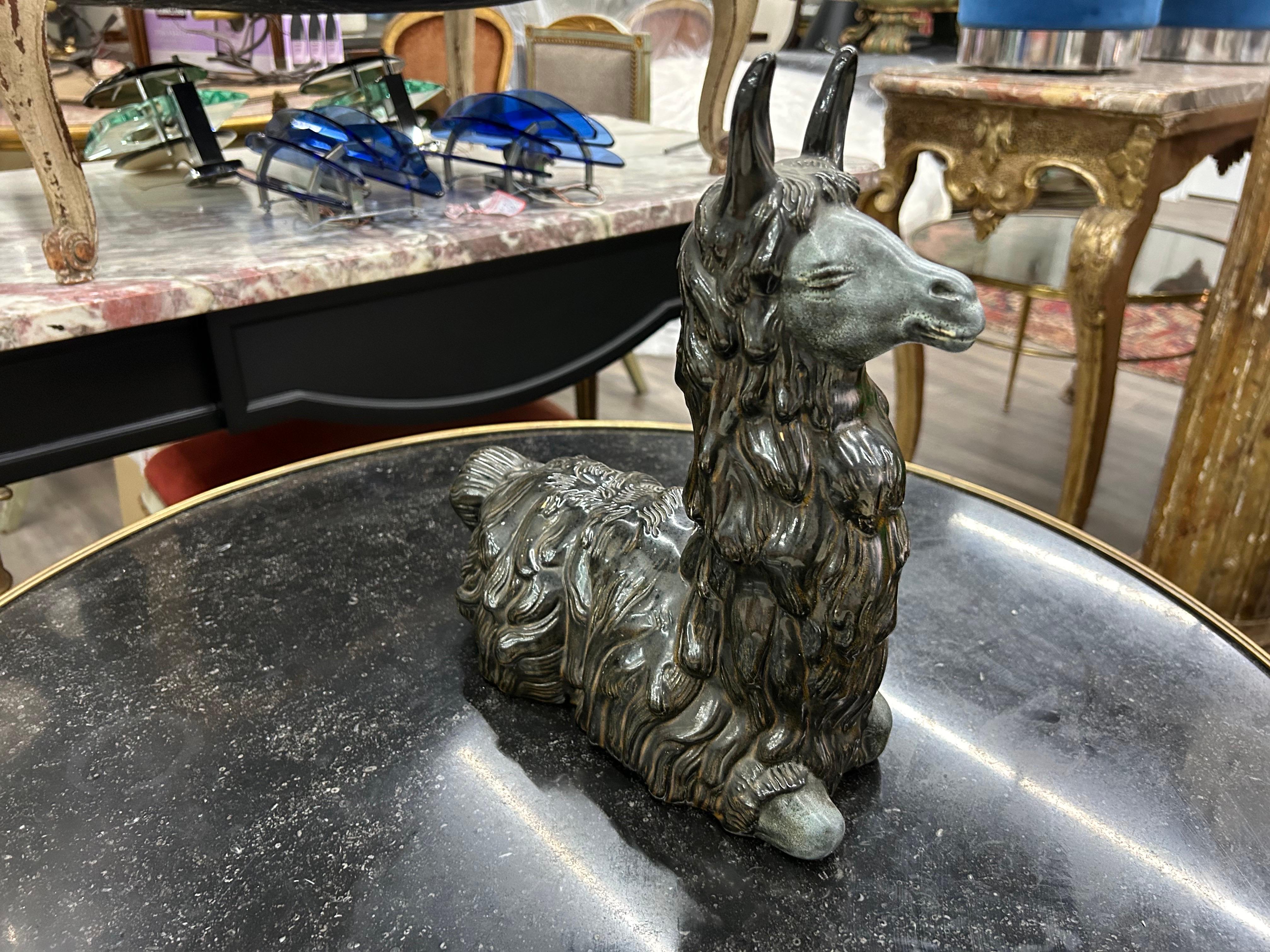 Italian Mid Century Ceramic Llama For Sale 1