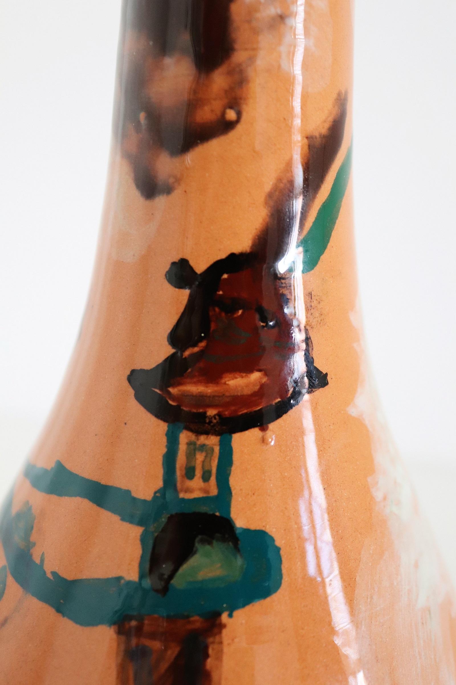 Italian Midcentury Ceramic Modernist Collectors Vase by Art Rumi Orobico, 1950s For Sale 10