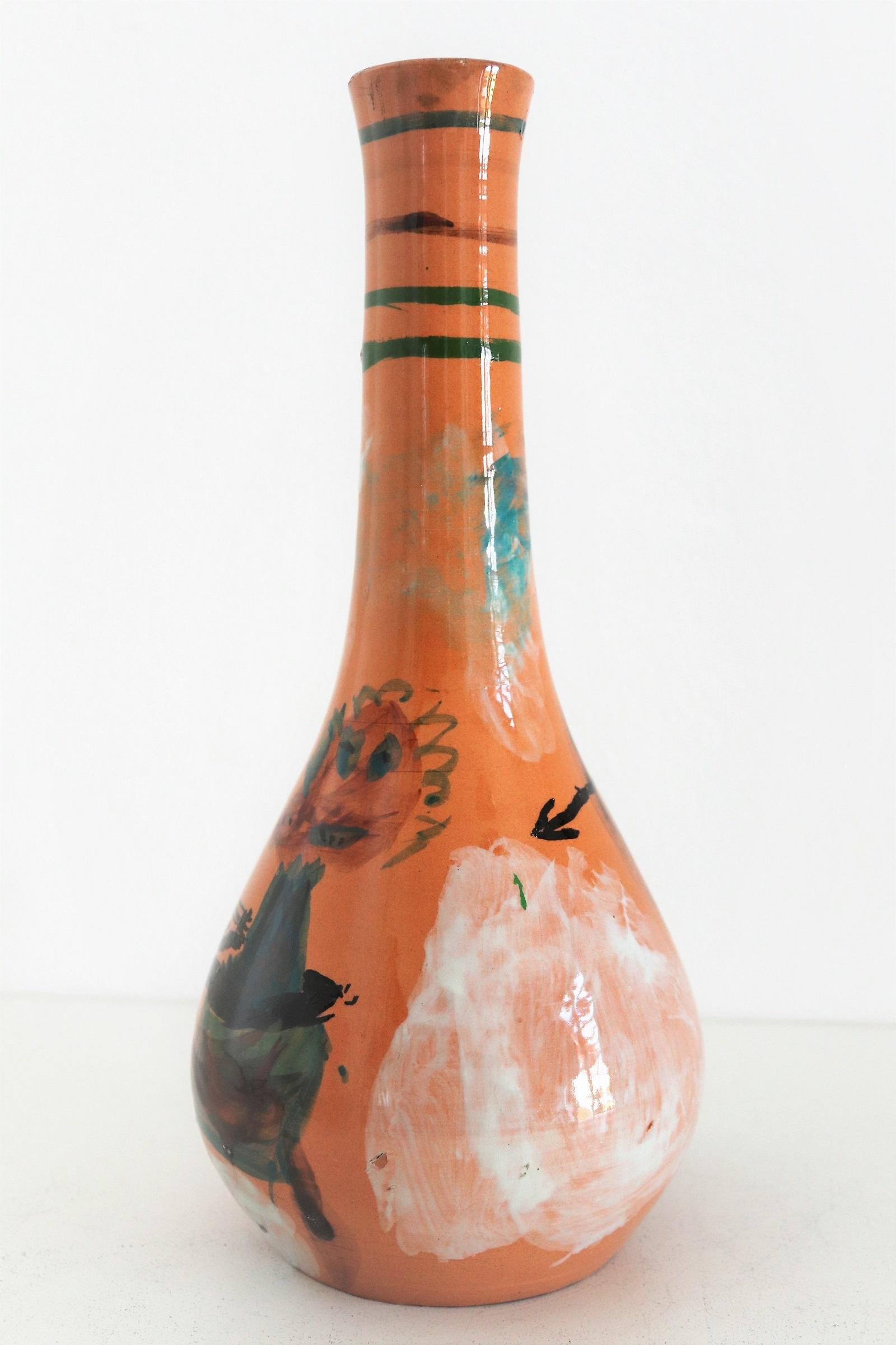 Mid-Century Modern Italian Midcentury Ceramic Modernist Collectors Vase by Art Rumi Orobico, 1950s For Sale