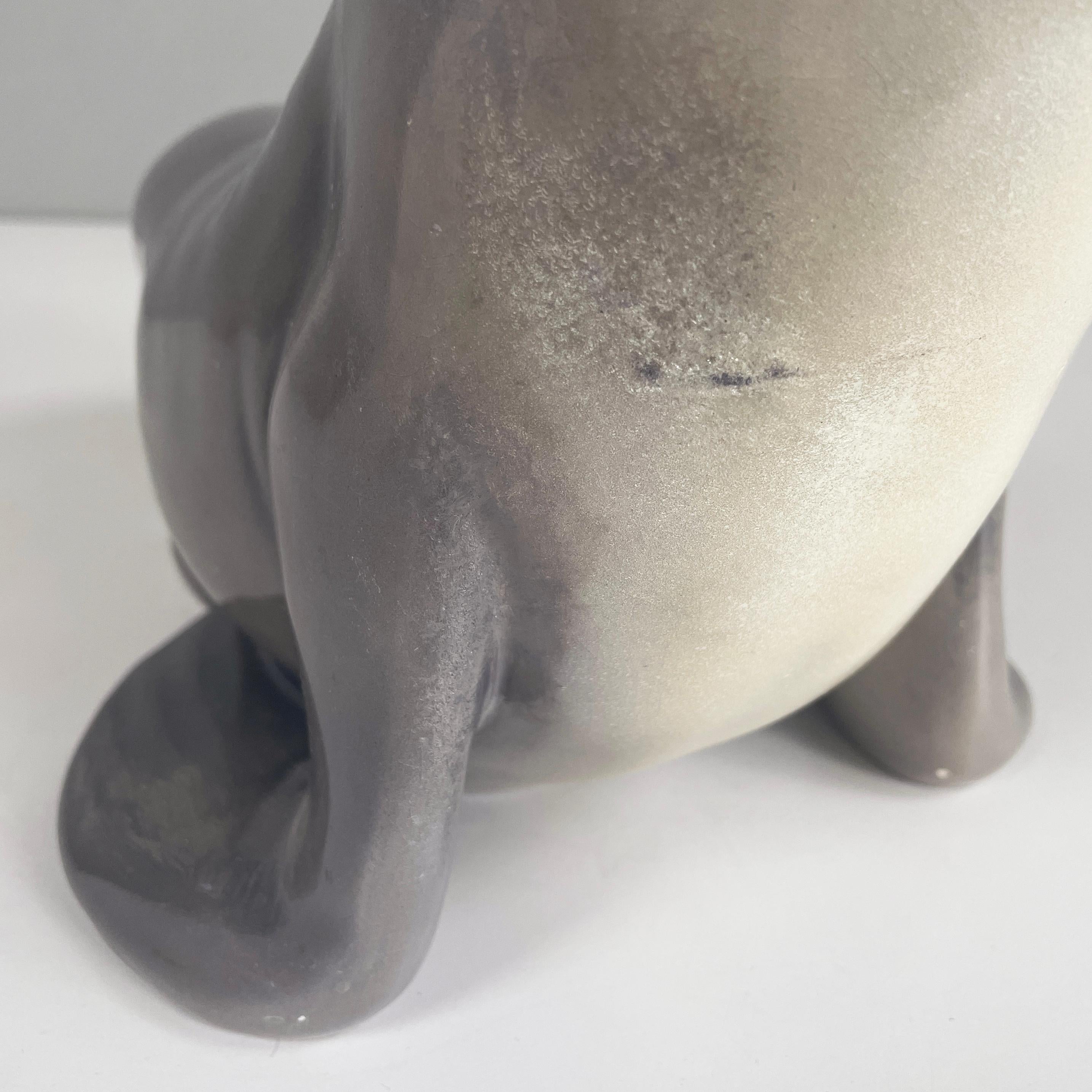 Italian mid-century Ceramic sculpture of a sea lion by Urbano Zaccagnini, 1920s For Sale 7