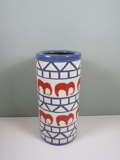 Italian Mid-Century Ceramic Umbrella Stand with Elephant Motif, circa 1965