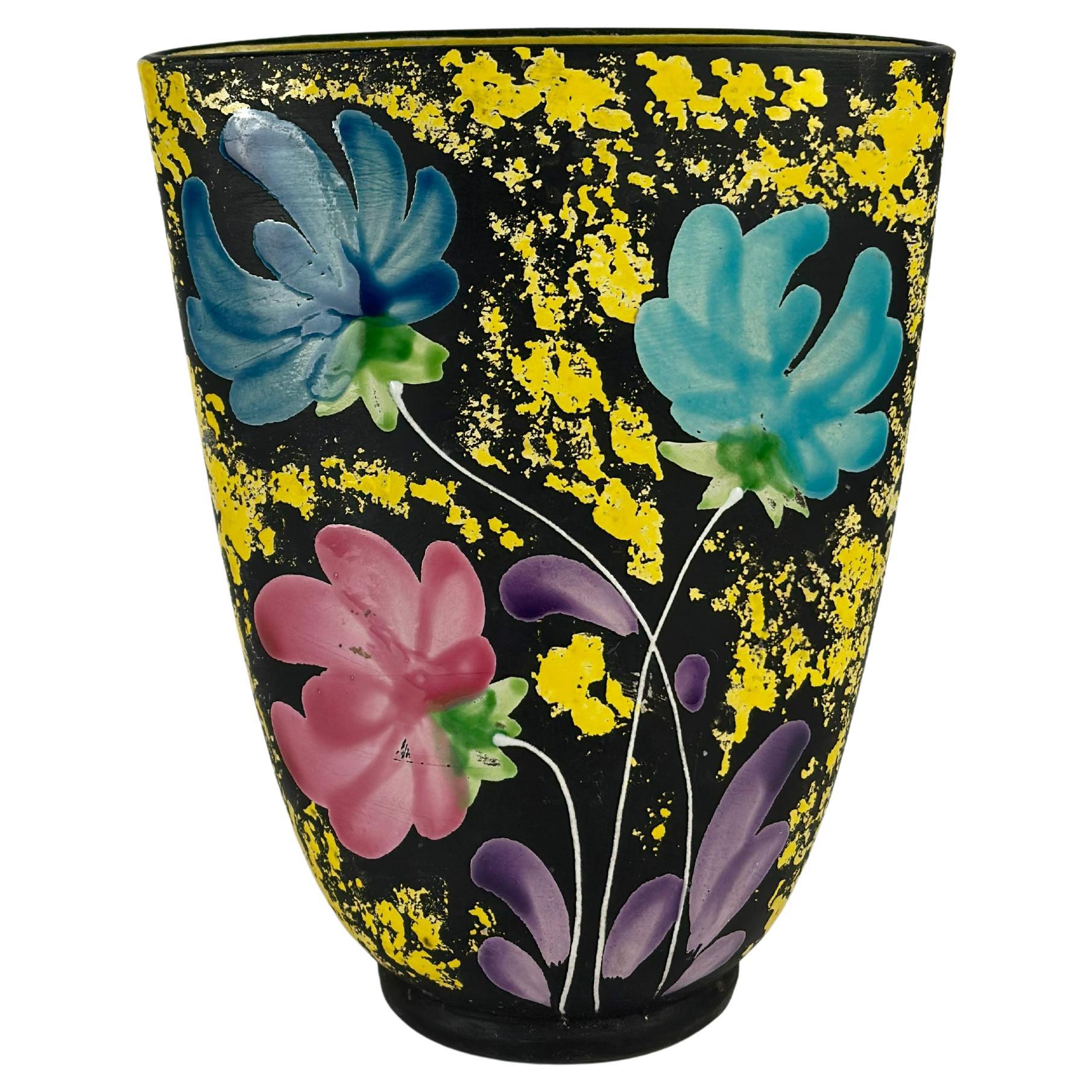 Vaso in ceramica floreale di Alvino Bagni per Raymor, Italia, anni '60