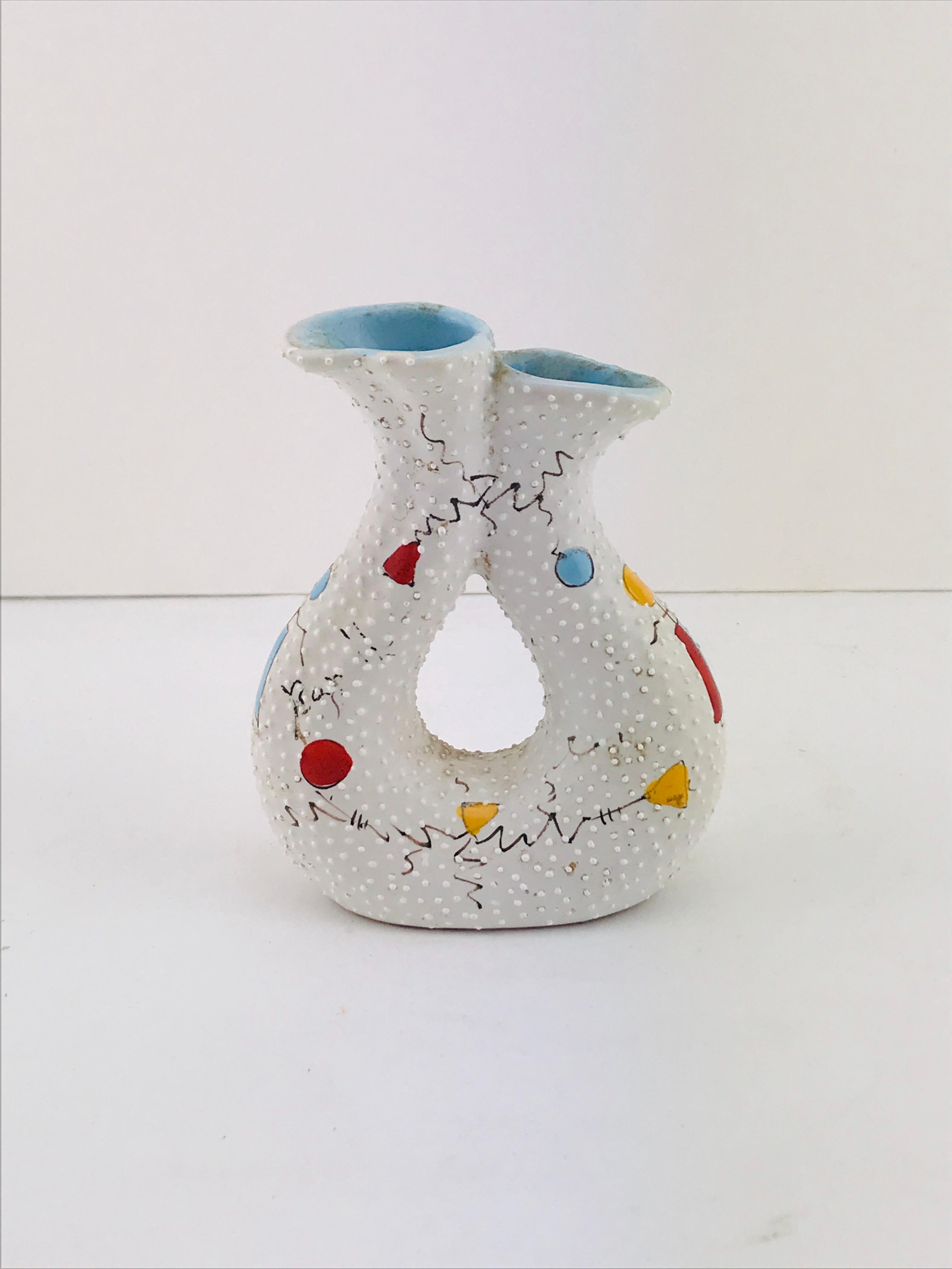 Beautiful vase by Gualdo Dolci also signed Rappallo a place in Italy famous for their beautiful ceramics in 1950s.
   