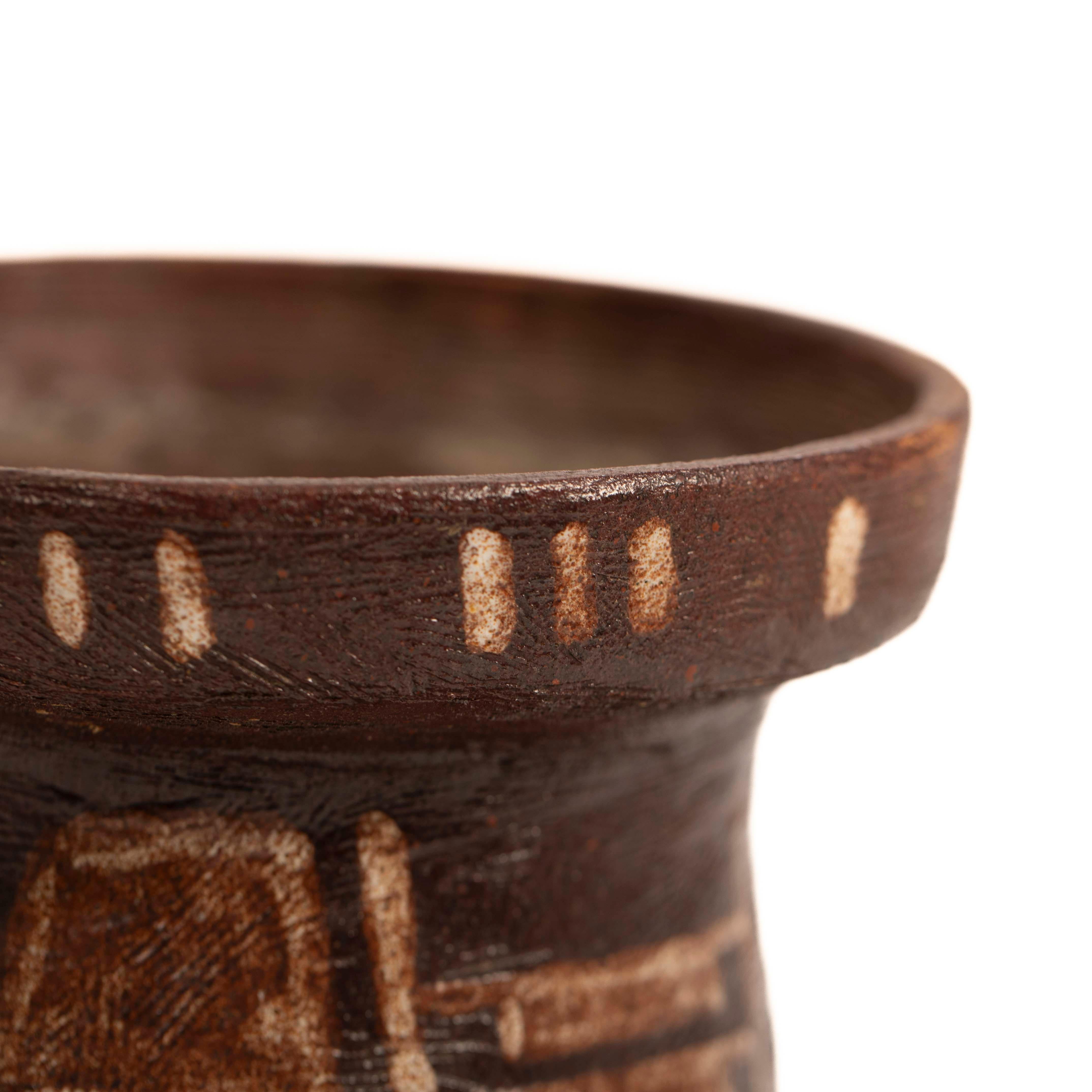 Vaso italiano di metà secolo in ceramica in stile etrusco di Mariano Pieroni 1950s in vendita 2