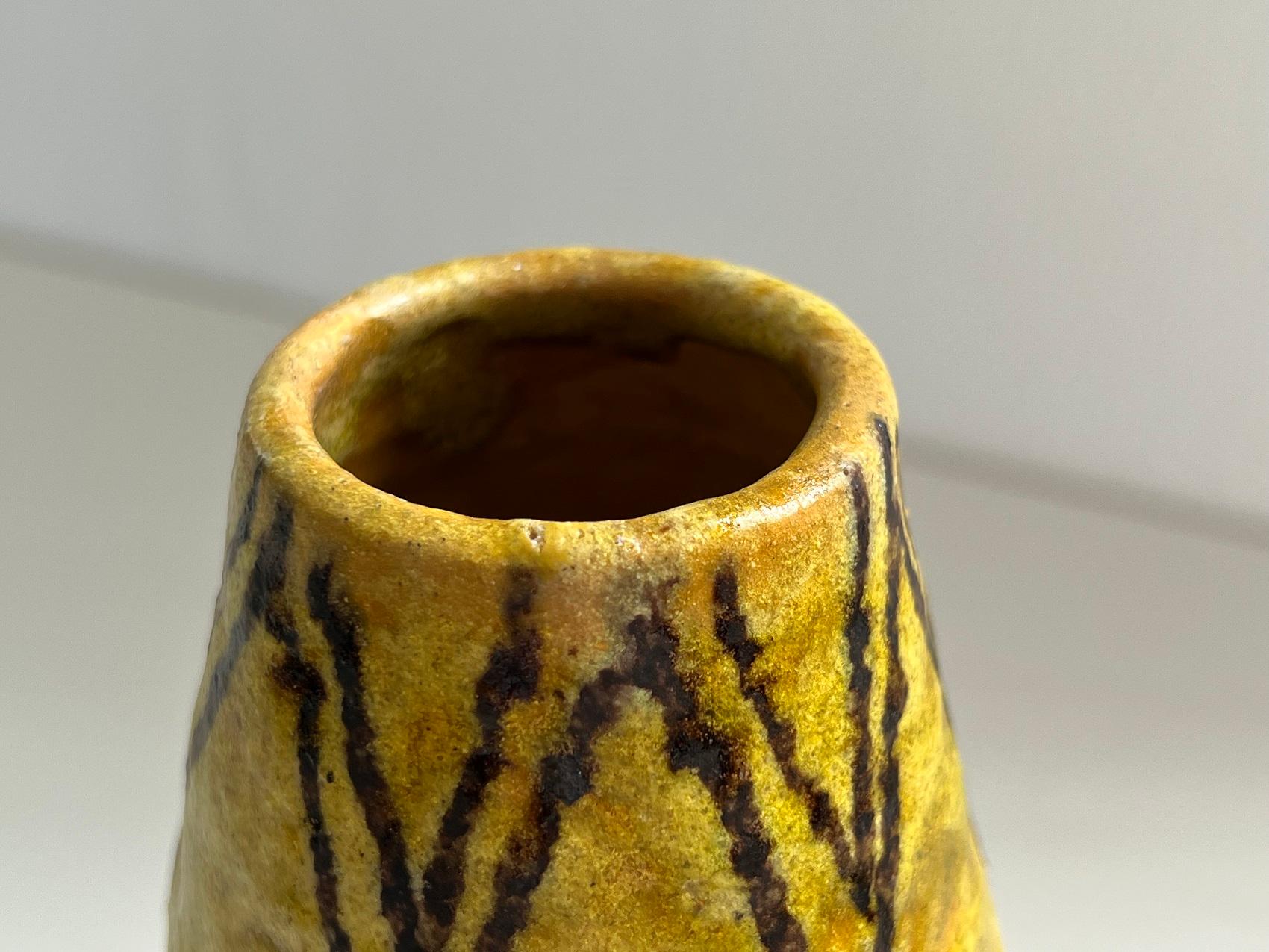 Vaso italiano di metà secolo in ceramica in stile Guido Gambone, anni '50 in vendita 2