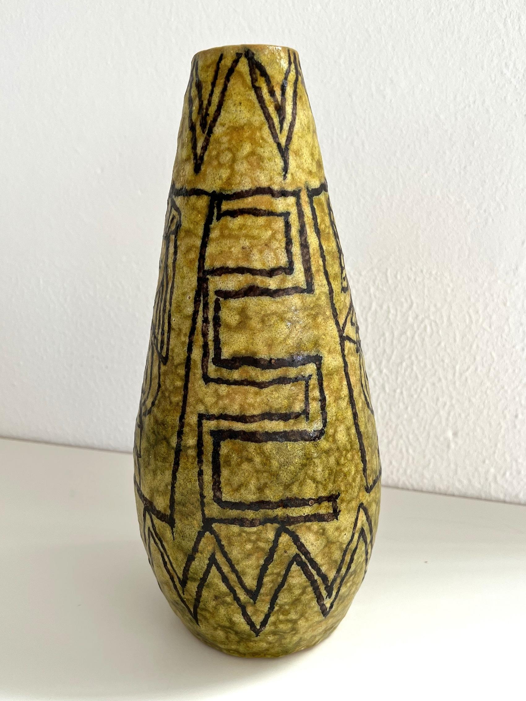 Italiano Vaso italiano di metà secolo in ceramica in stile Guido Gambone, anni '50 in vendita