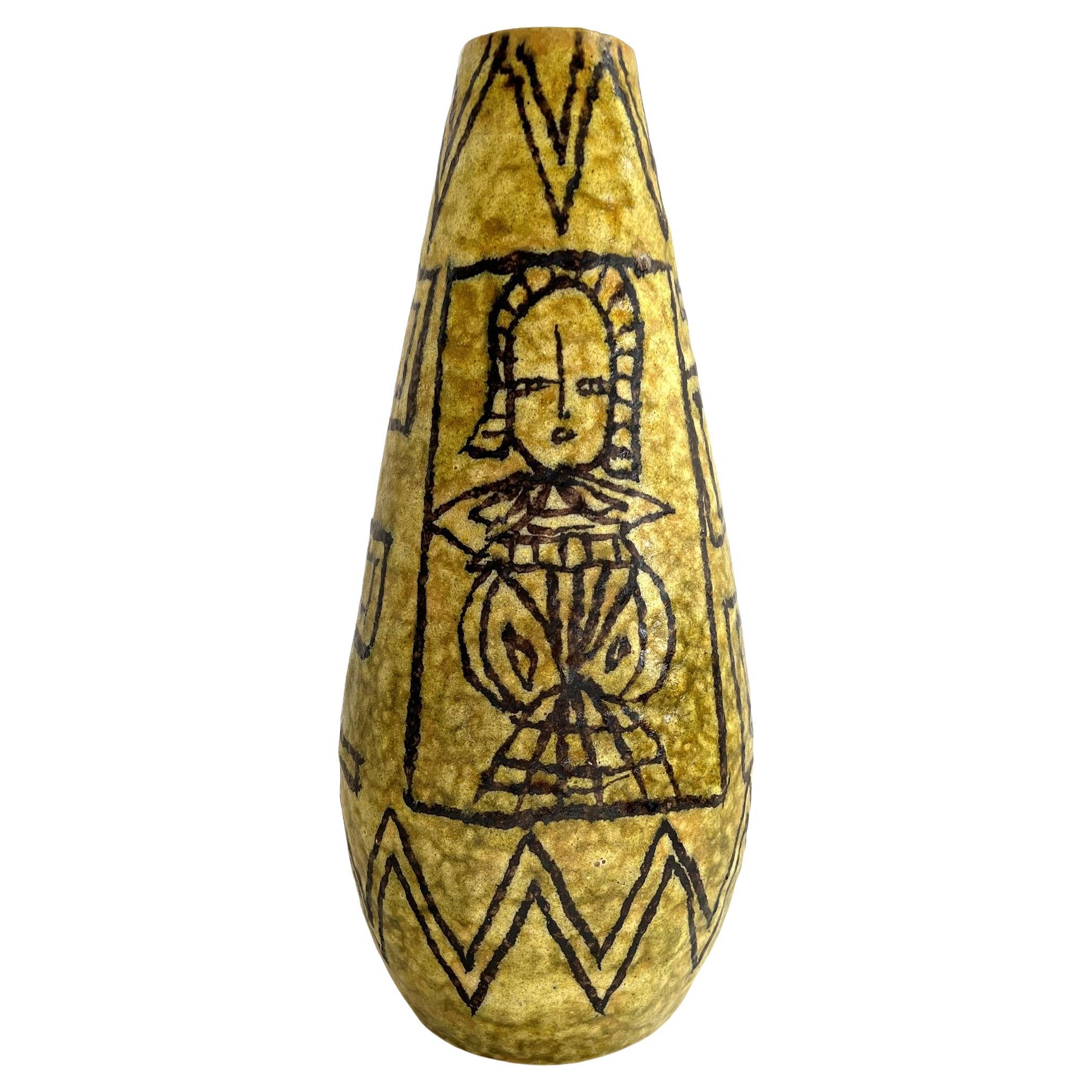 Italian Mid-Century Ceramic Vase in Guido Gambone Style, 1950s