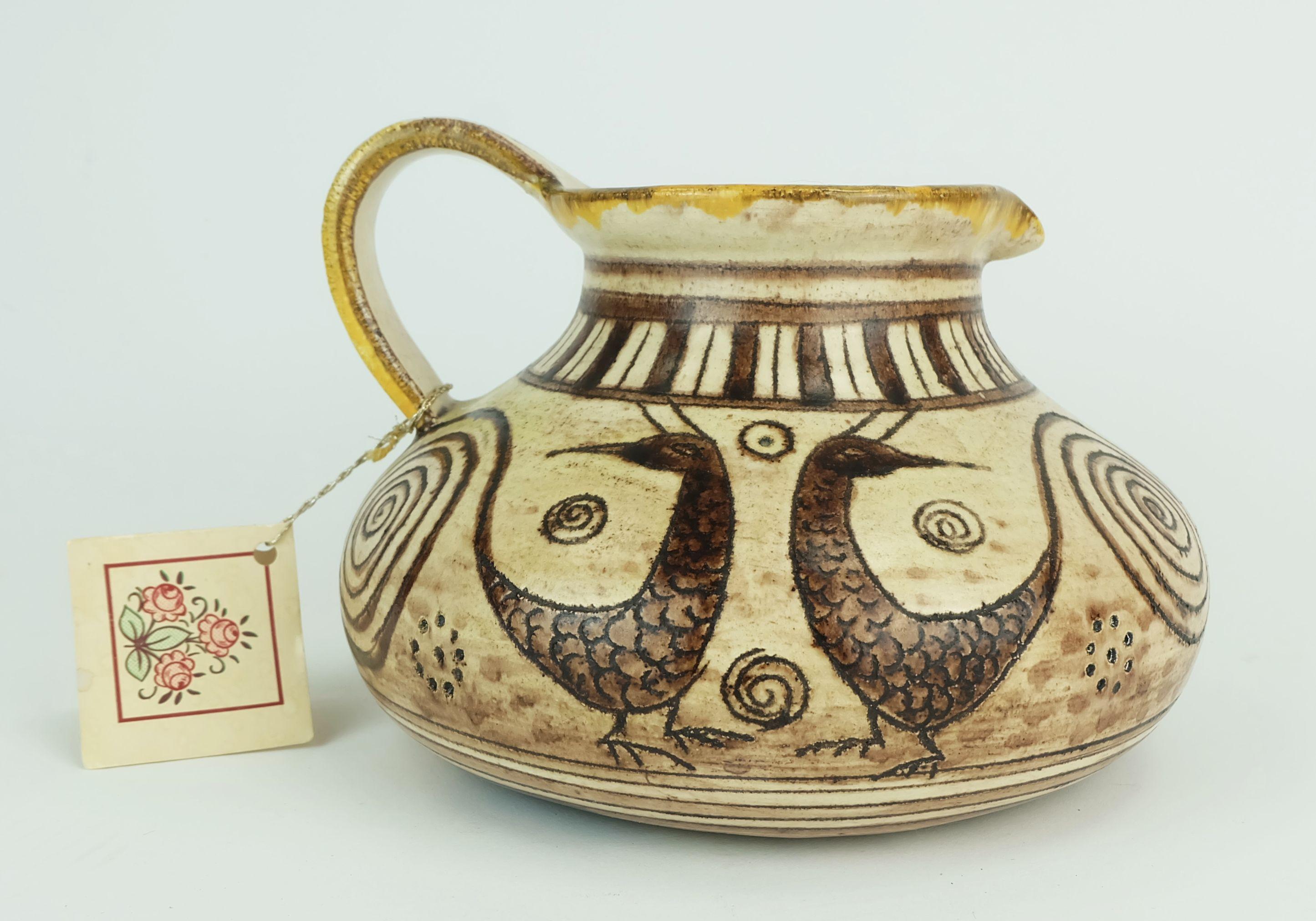 Italiano Vaso in ceramica della metà del secolo scorso firmato Vitali, fatto a mano, anni '70 in vendita