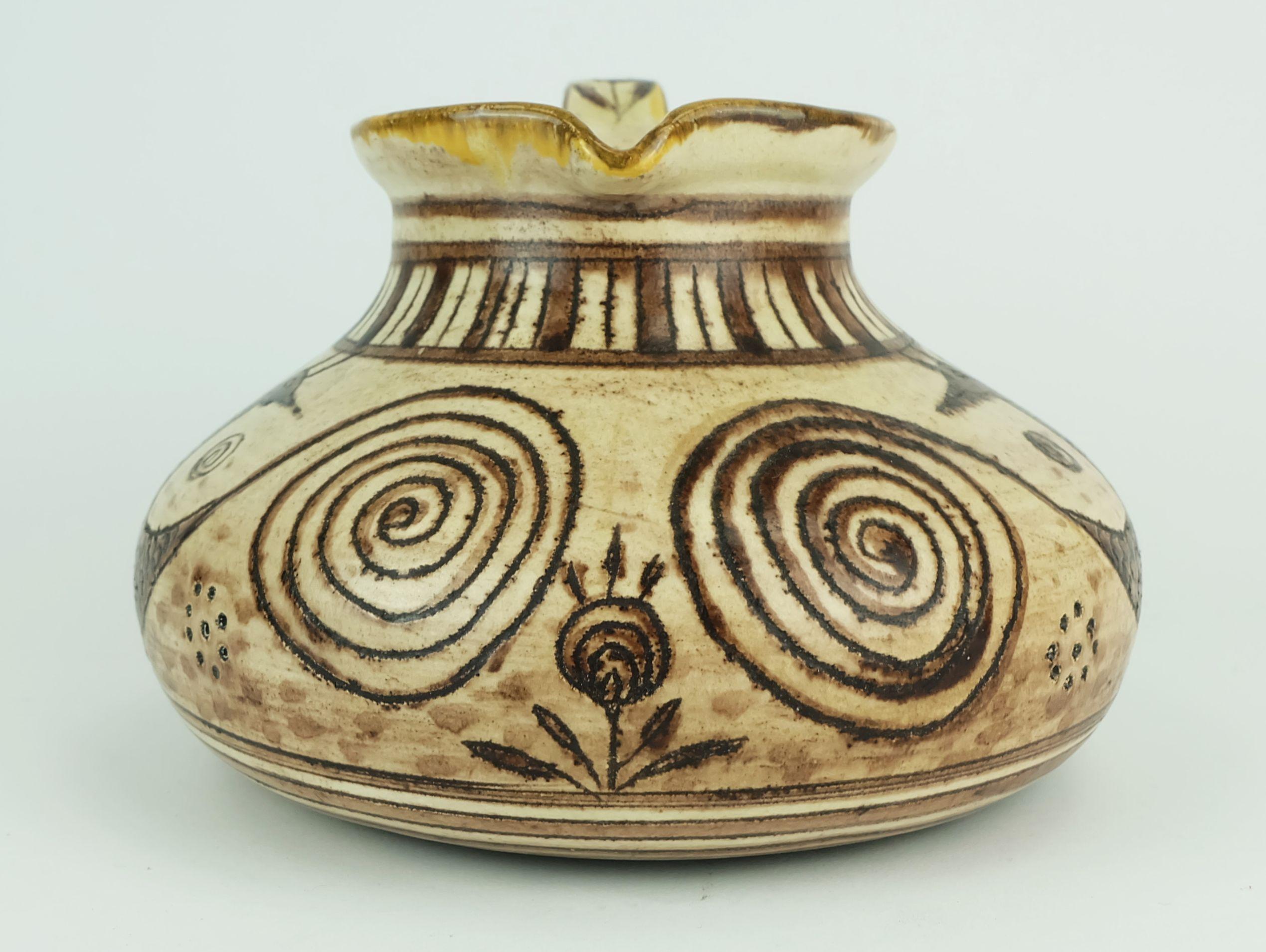 Vaso in ceramica della metà del secolo scorso firmato Vitali, fatto a mano, anni '70 In condizioni buone in vendita a Mannheim, DE