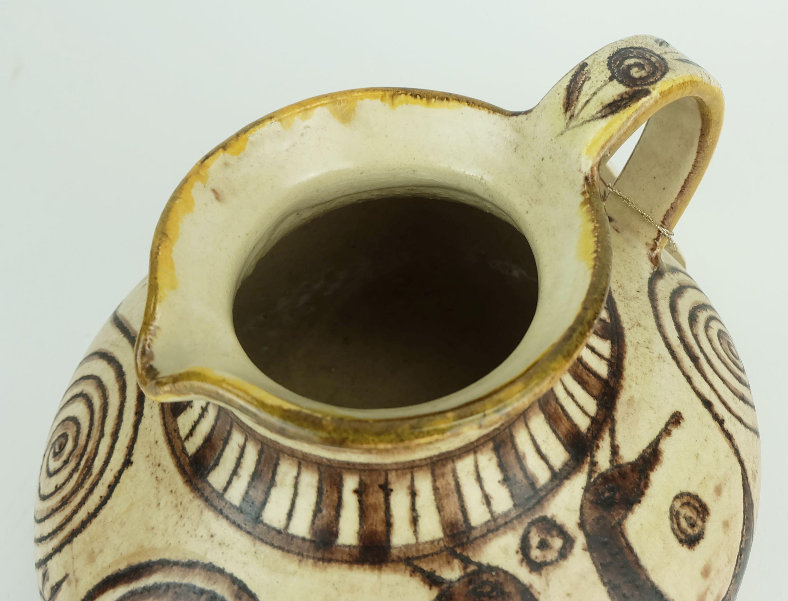 Fine XX secolo Vaso in ceramica della metà del secolo scorso firmato Vitali, fatto a mano, anni '70 in vendita
