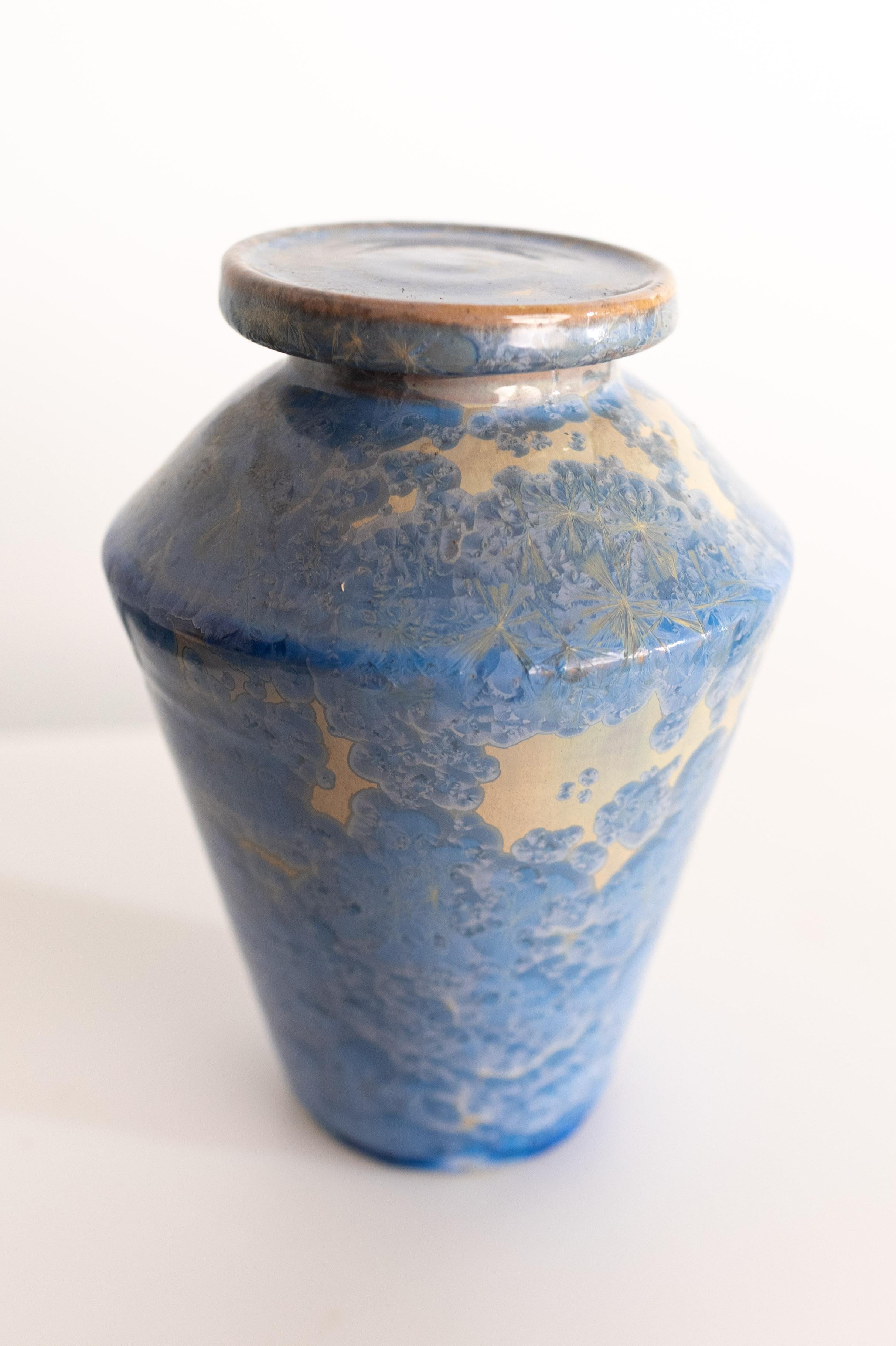 Italian mid-century ceramic vase with lid. 
Signed, perfect condition