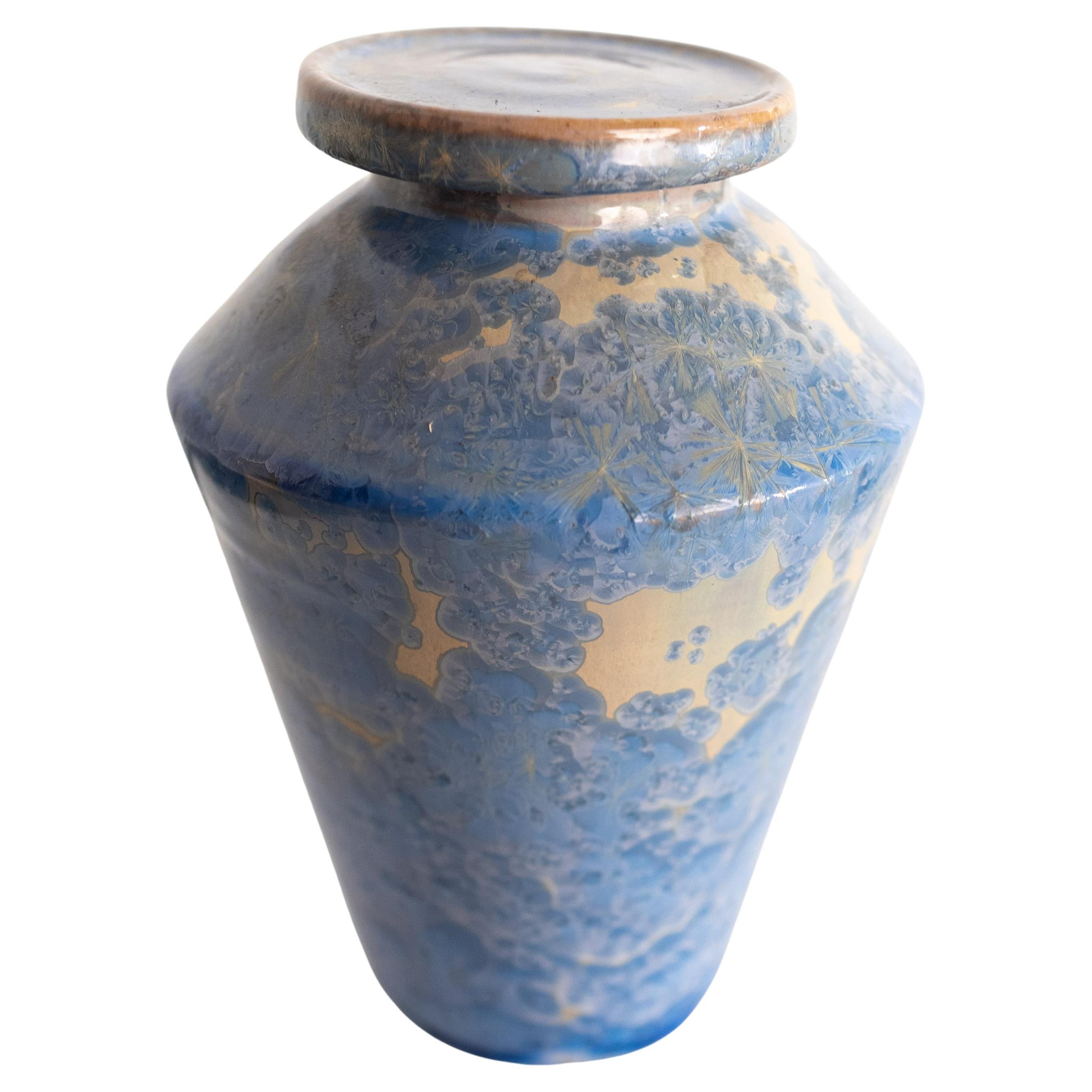 Italian mid-century ceramic vase with lid For Sale