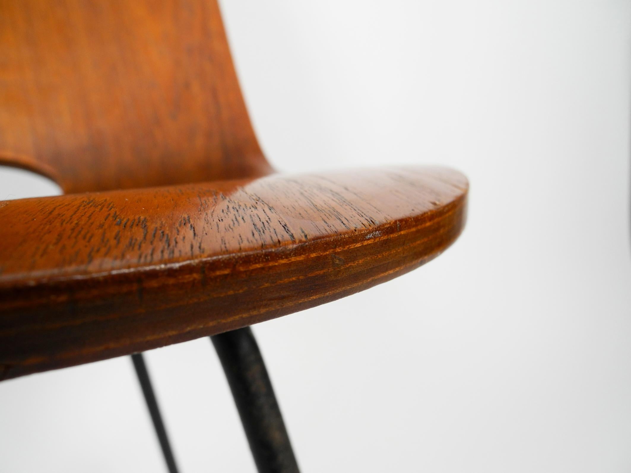 Italian Midcentury Chair by Vittorio Nobili Made of Plywood with Teak Veneer In Good Condition In München, DE