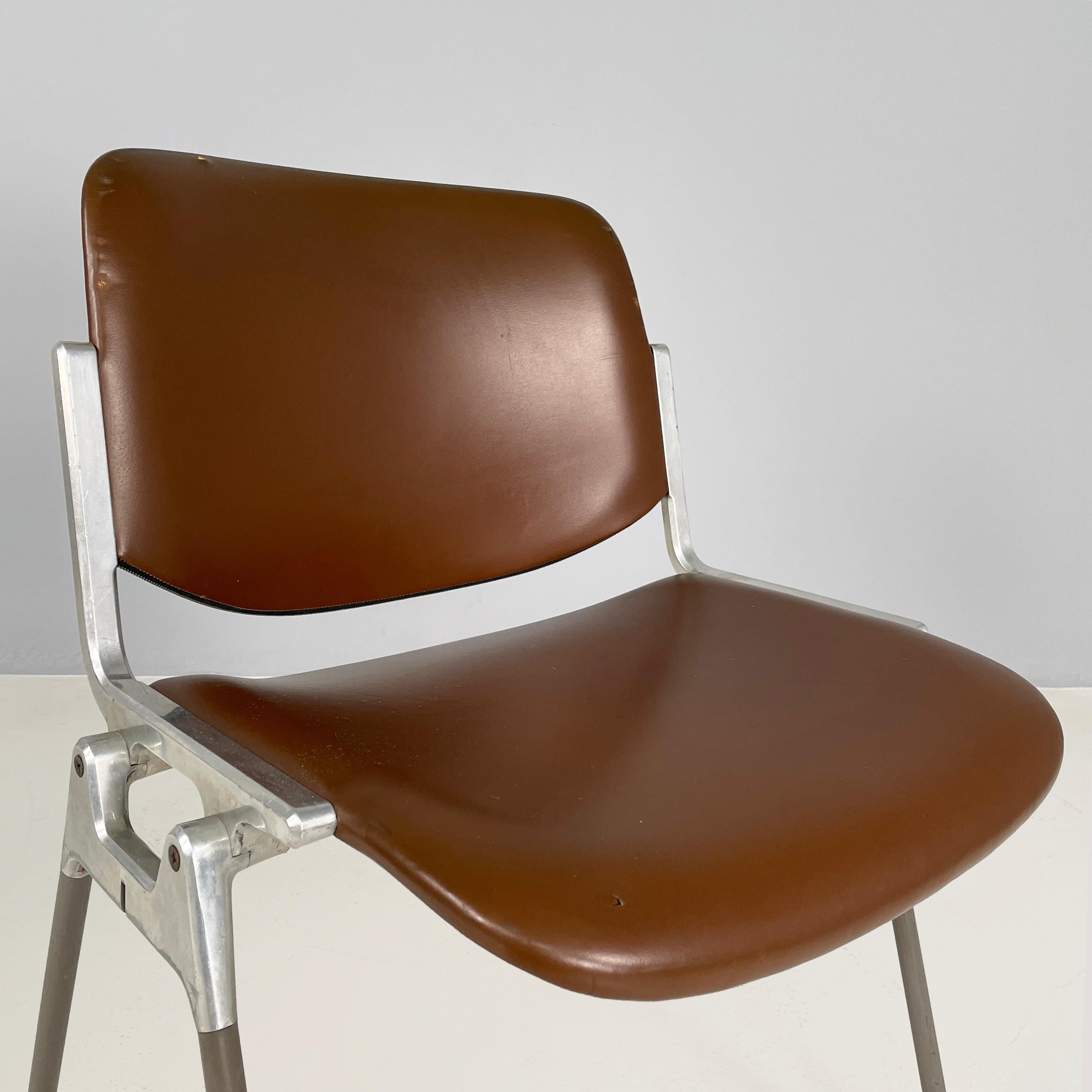 Aluminum Italian mid-century Chair DSC by Giancarlo Piretti for Anonima Castelli, 1970s For Sale
