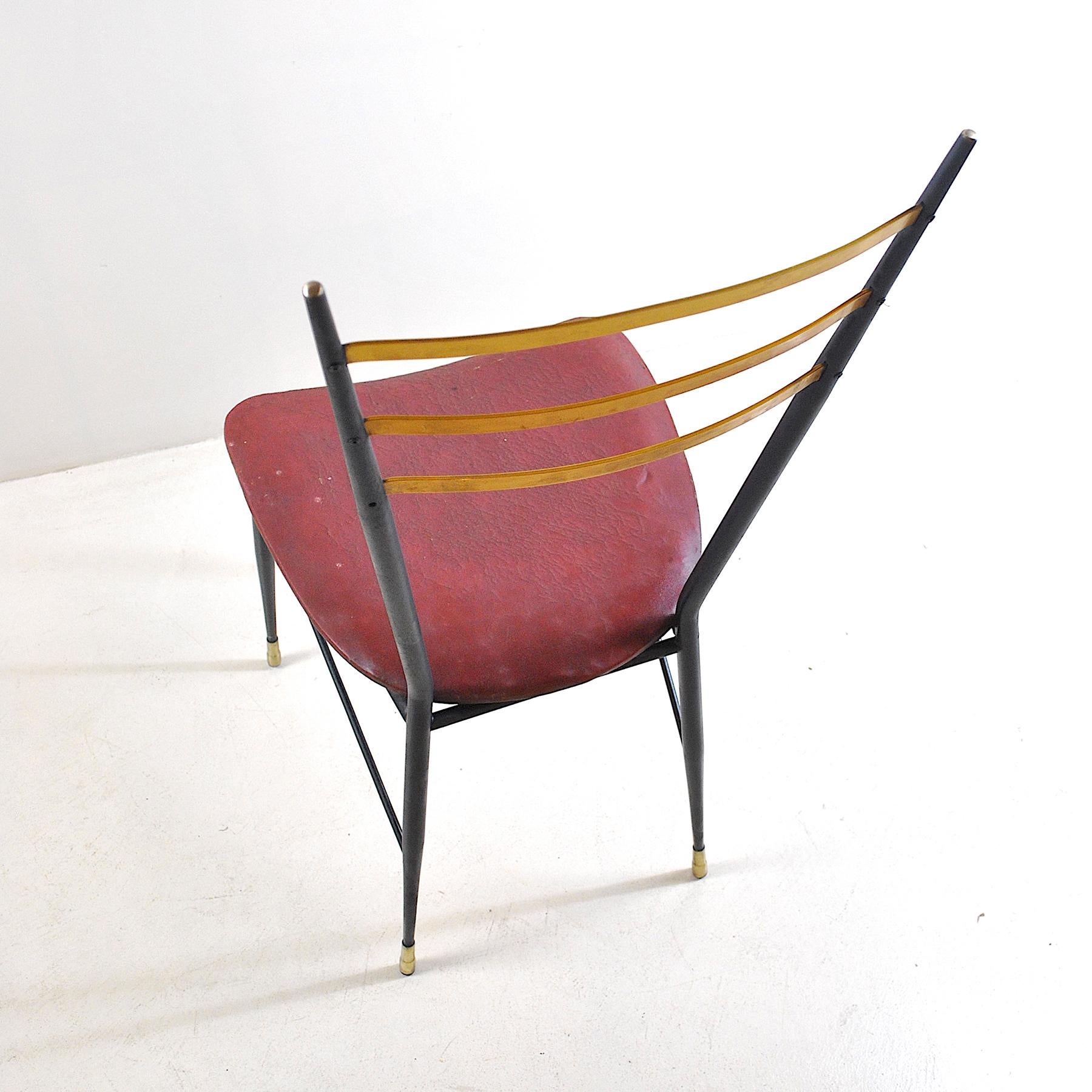 Mid-20th Century Italian Midcentury Chair in Brass