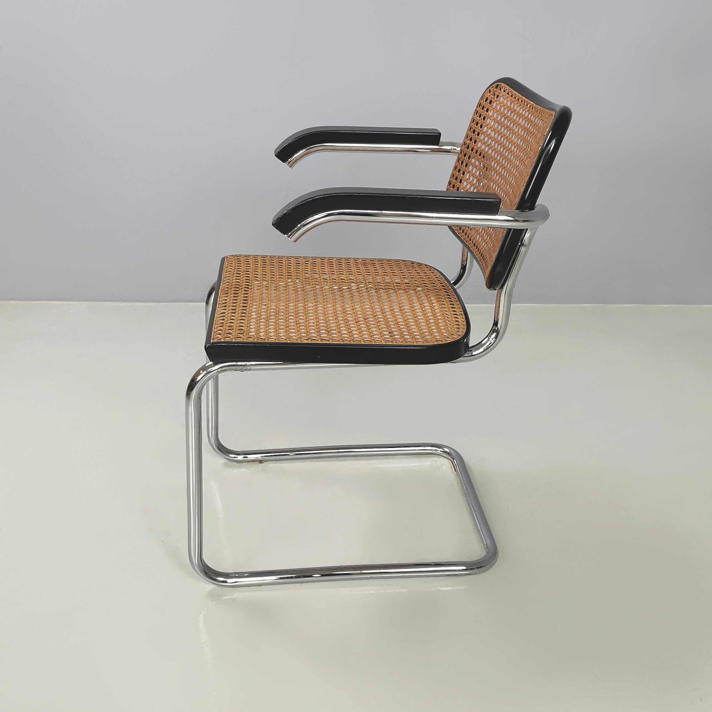 Mid-Century Modern Italian mid-century Chair with armrests Cesca by Marcel Breuer for Gavina, 1960s