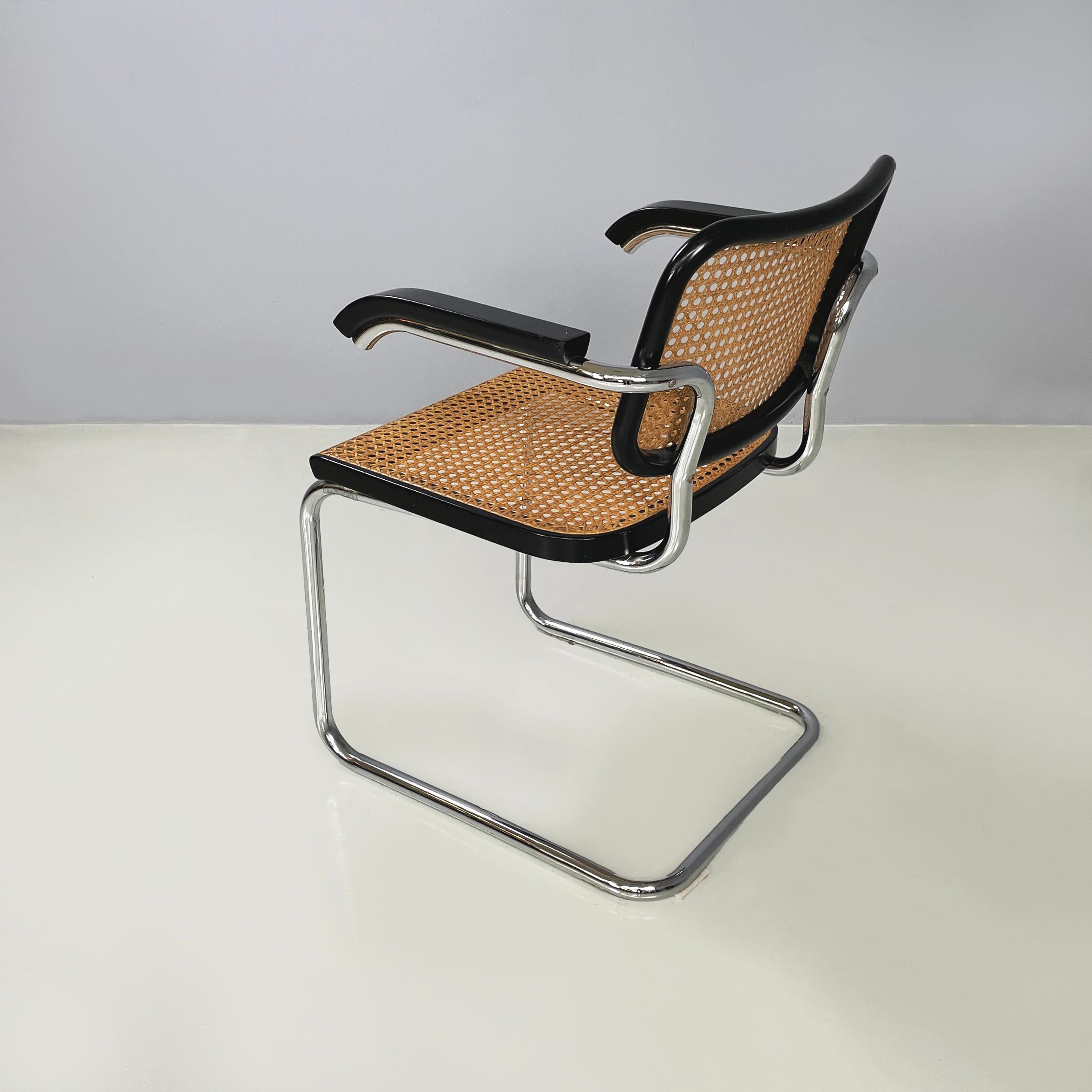 Italian mid-century Chair with armrests Cesca by Marcel Breuer for Gavina, 1960s In Good Condition In MIlano, IT